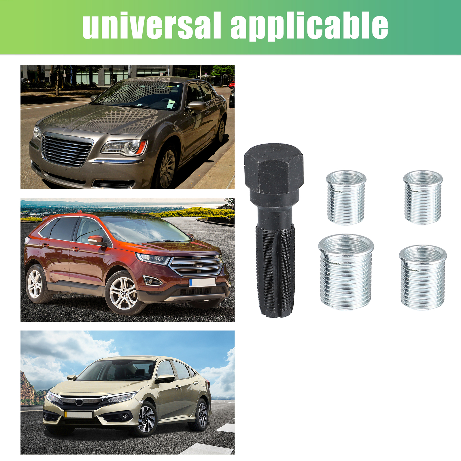FIVE 14mm Cylinder Head Rethreaded Kit Universal Reamer Cylinder Thread Repair
