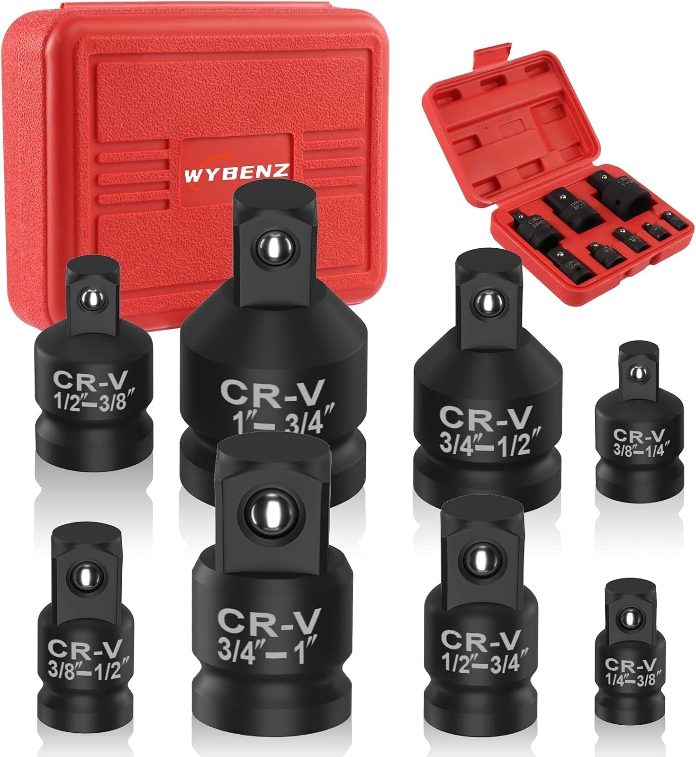Professional 8-Piece Impact Adapter Set – High-Quality Steel with Storage Case