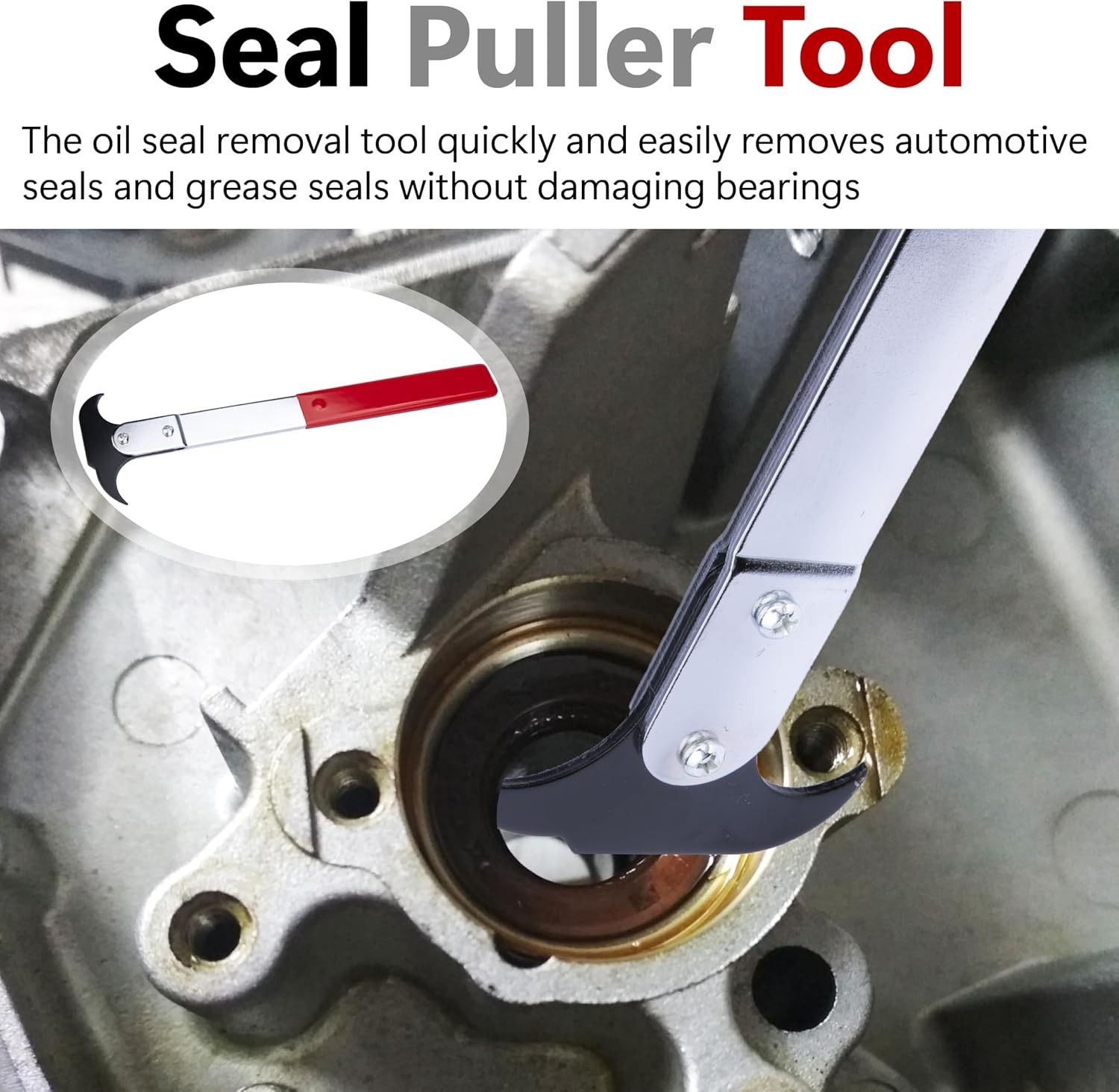 Seal Puller Tool, Oil Seal Removal Tool with Dual Hook, Universal Wheel Seal …