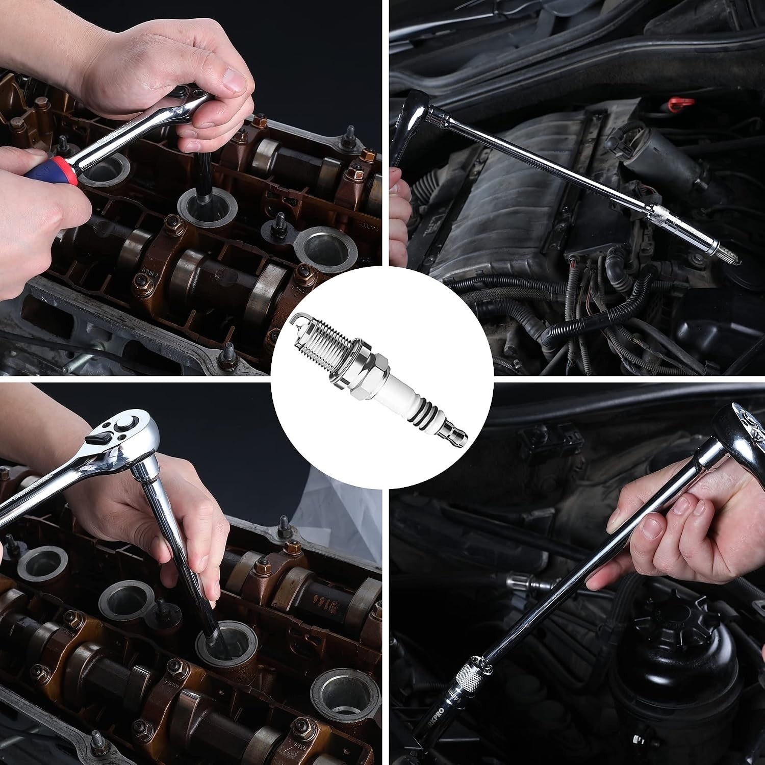 6 PC Spark Plug Socket Set with Magnetic Core