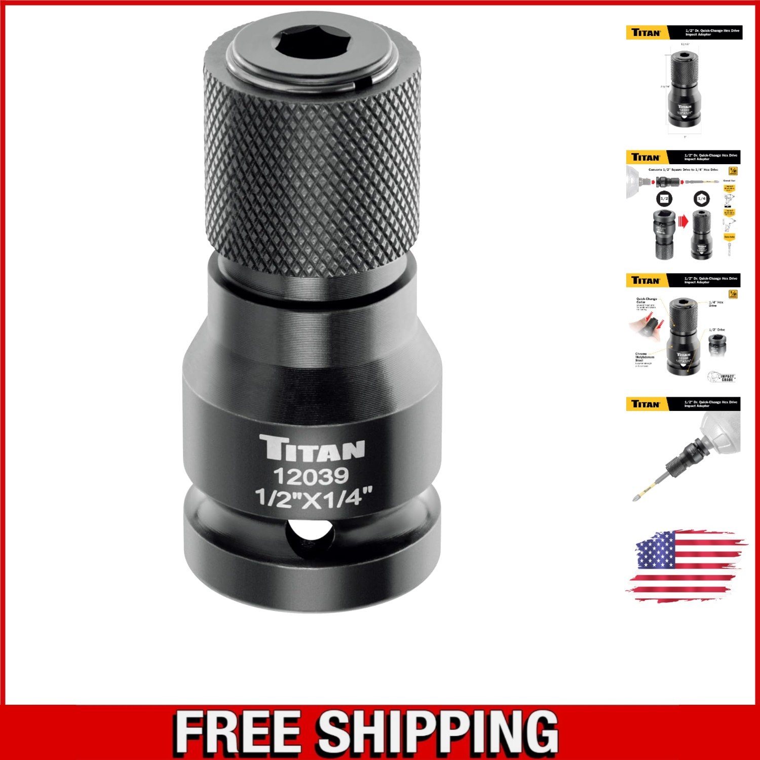Chrome Molybdenum 1/2″ to 1/4″ Quick Change Impact Adapter – Durable & Efficient
