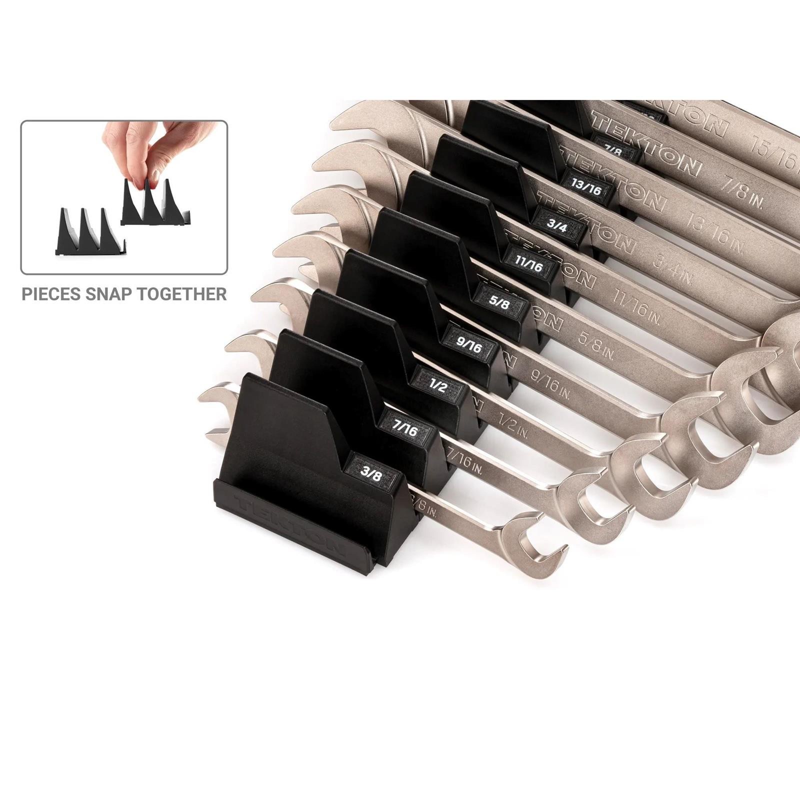 Tekton WAE91503 19 Piece Angle Head Open End Wrenches W/Organizer