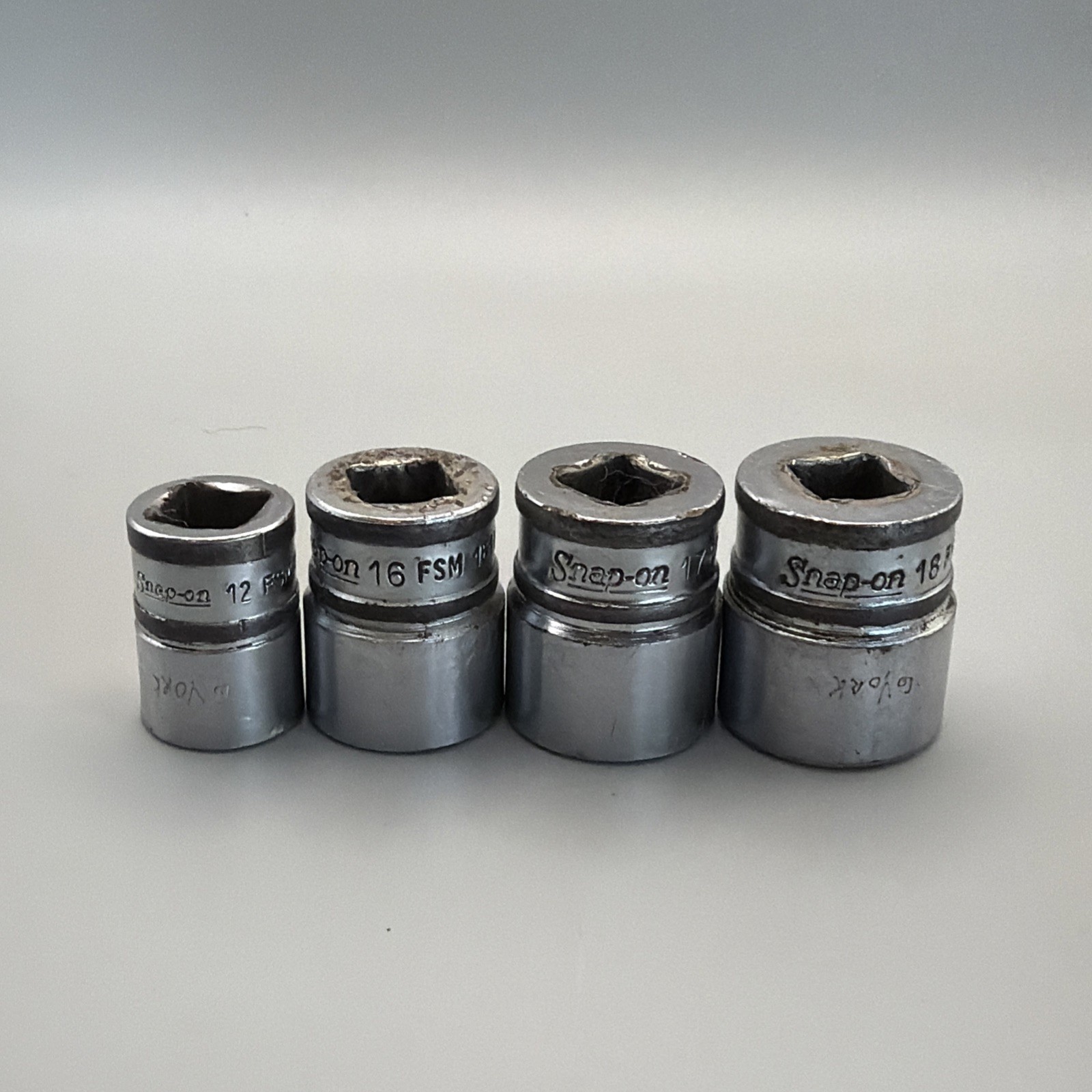Snap On Sockets, Metric, 3/8 Drive, 6pt, Set 0f 4 12mm-18mm