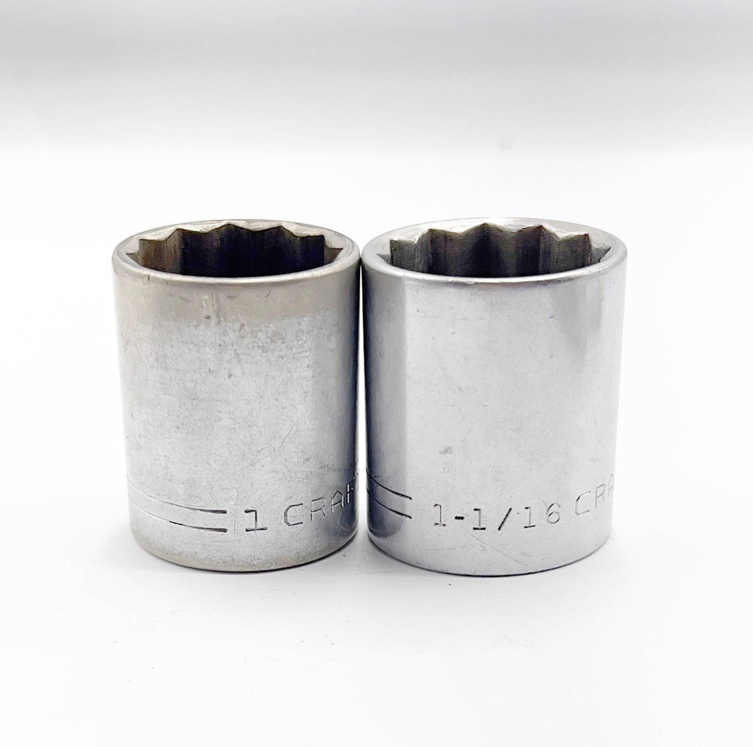 Craftsman 1″ + 1-1/16″ 12-Point, 1/2″ Drive, Shallow Socket Pair =V= Series