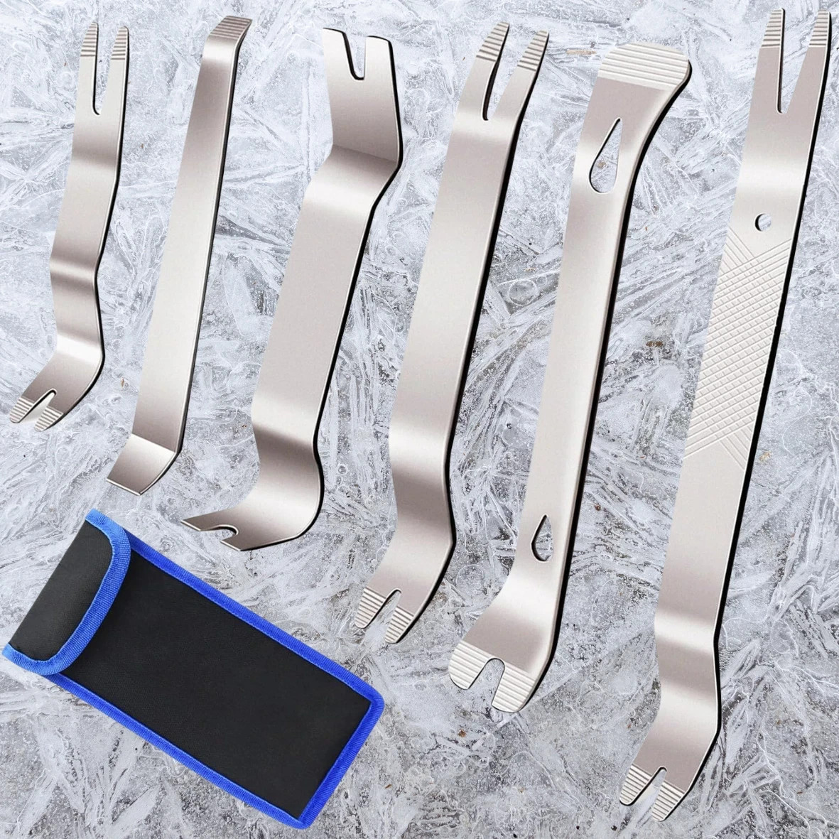 6pcs Metal Trim Removal Tool, Auto Pry Tool Kit Trim Removal Tool Set for Vehicl
