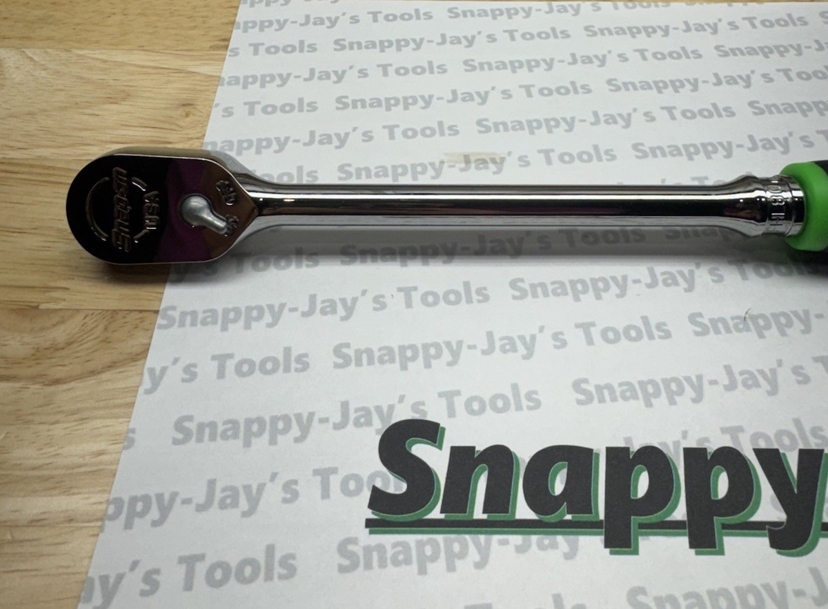 Snap-on Tools USA NEW 3/8″ Drive GREEN Soft Grip LONG Fixed Head Ratchet FHL80G