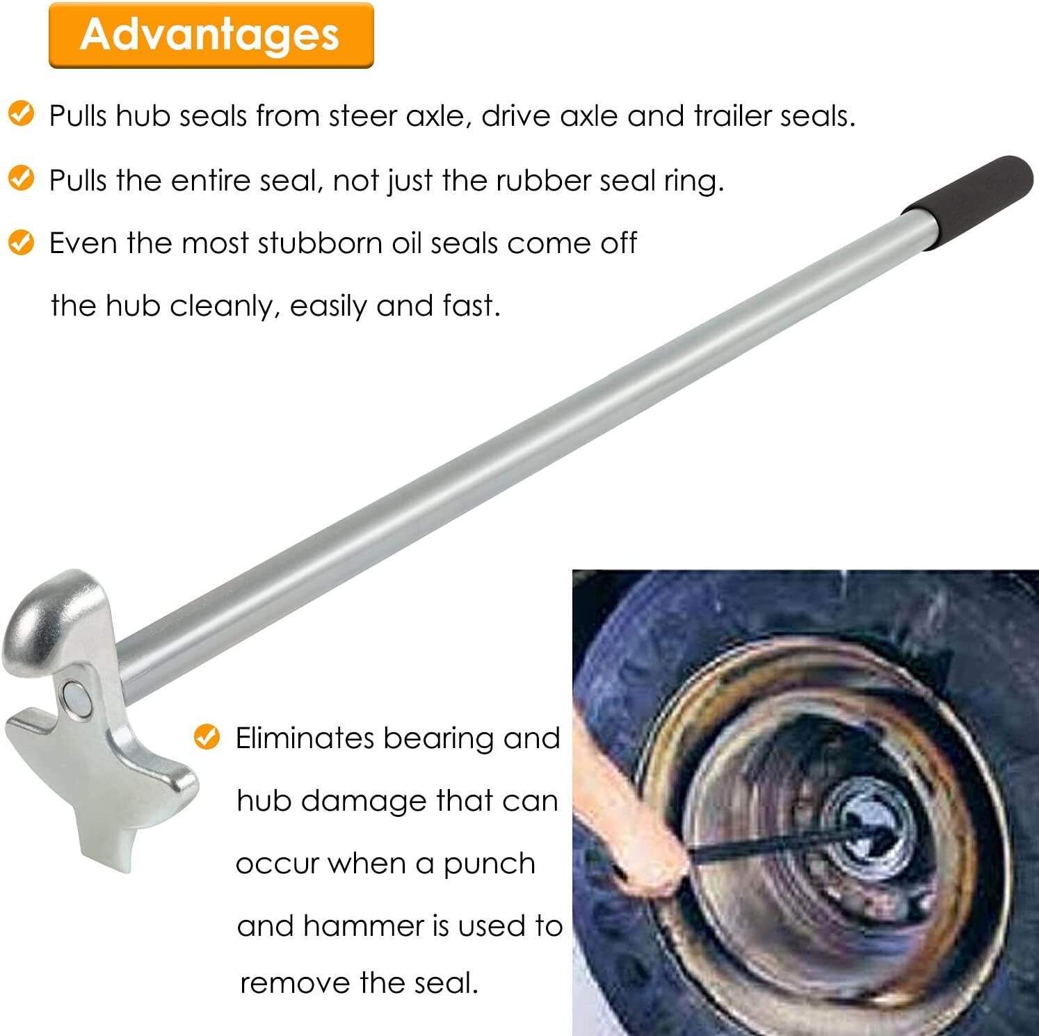 5085 Hub Oil Seal Remover Hub Puller Fit for Trailer & Truck Axles Removes Seals