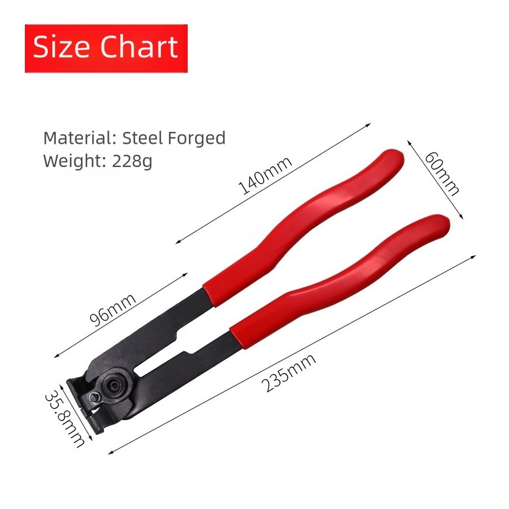 Heavy Duty Hose Clamp Pliers for Automotive Use Steel and Plastic Handle