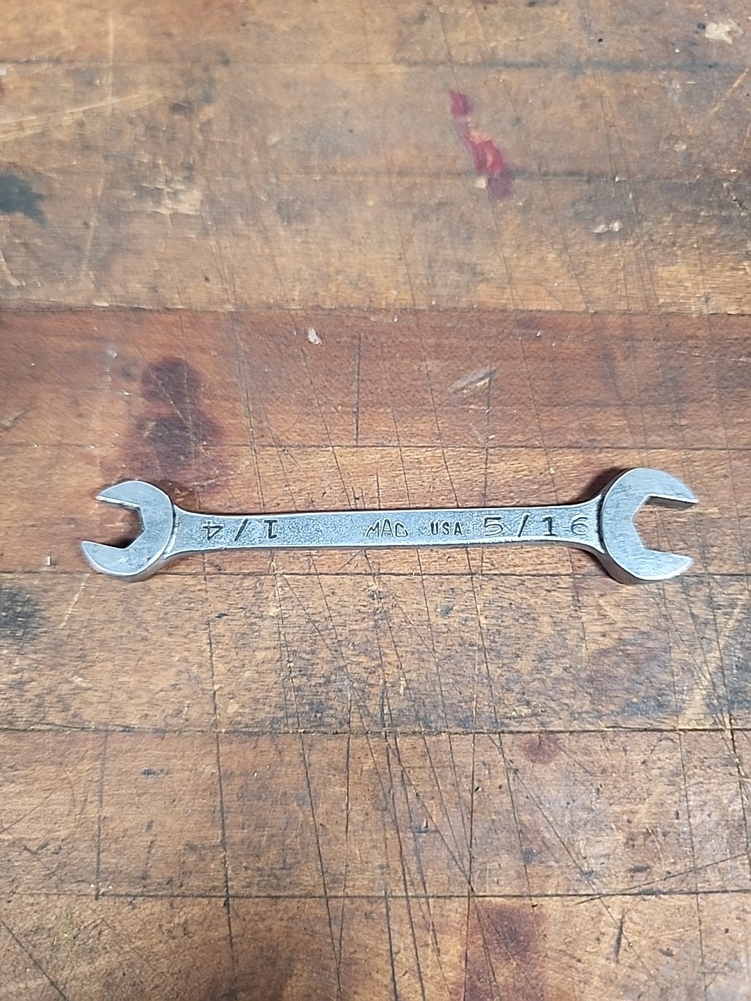 MAC Tools 1/4″ x 5/16″ Open End Wrench DR 810 Made in Sabina Ohio USA
