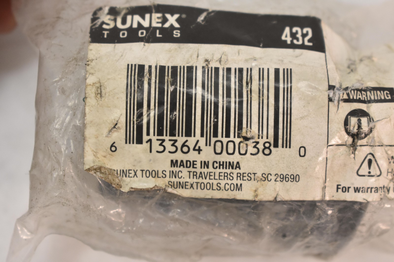 Sunex 432 1in SAE Impact Socket 3/4in Drive Single Item New China Black Tool