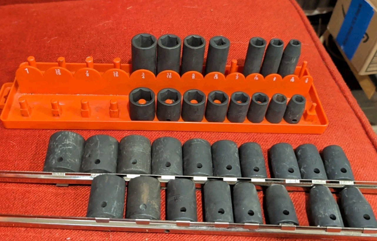Pittsburgh 37 PC Impact Socket Set 1/2 Metric And Sae, 3/8 Sae Deep And Shallow