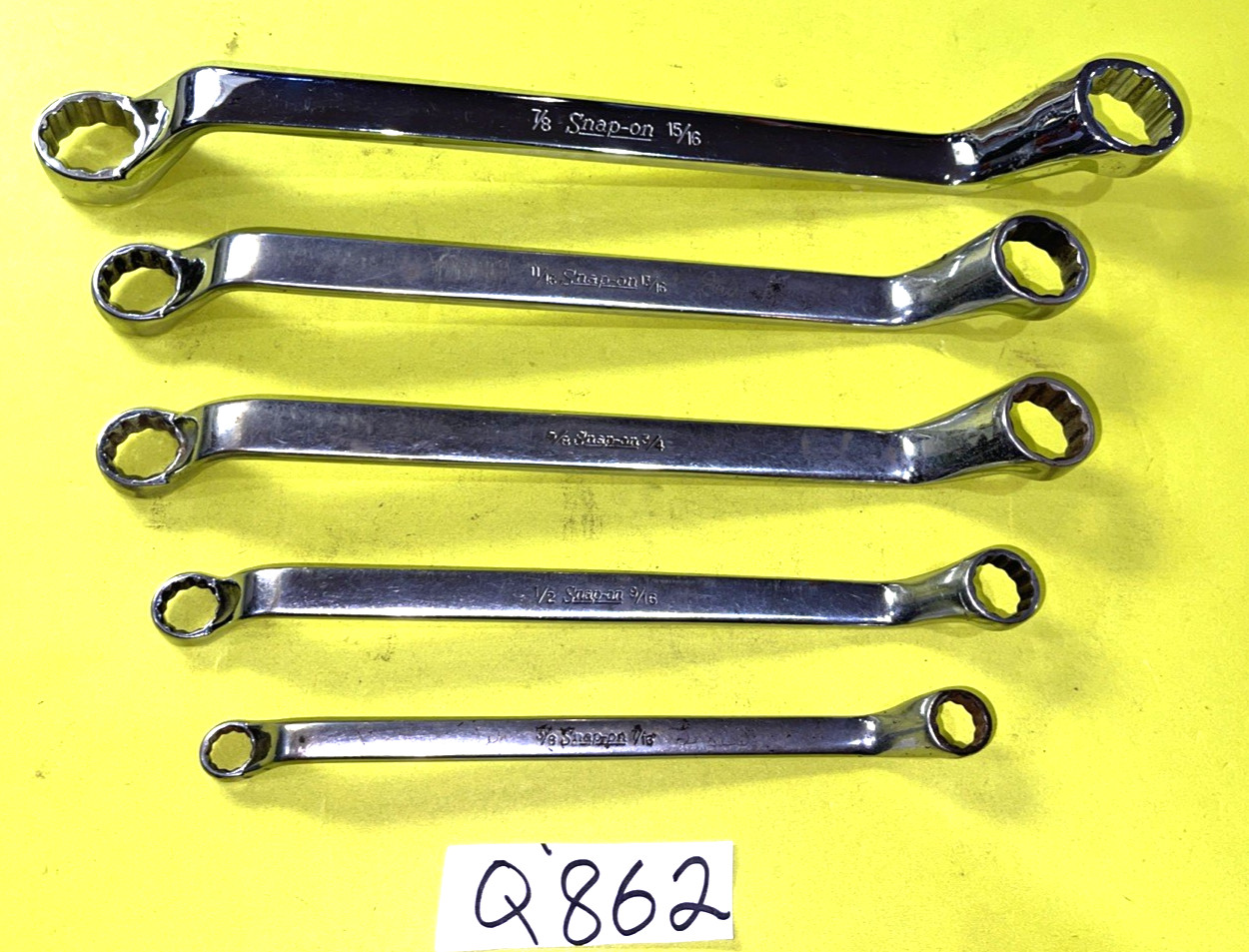 SNAP-ON TOOLS 5 PIECE SAE. DEEP OFF-SET BOX-END WRENCH SET 3/8 TO 15/16