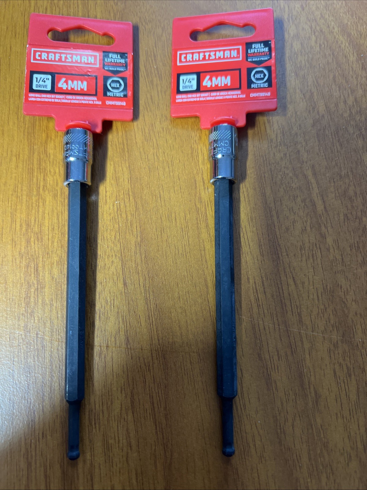 Craftsman 1/4 Drive 4mm Hex Bit Socket . Lot Of 2 CMMT99140. 4.33 “ Long.