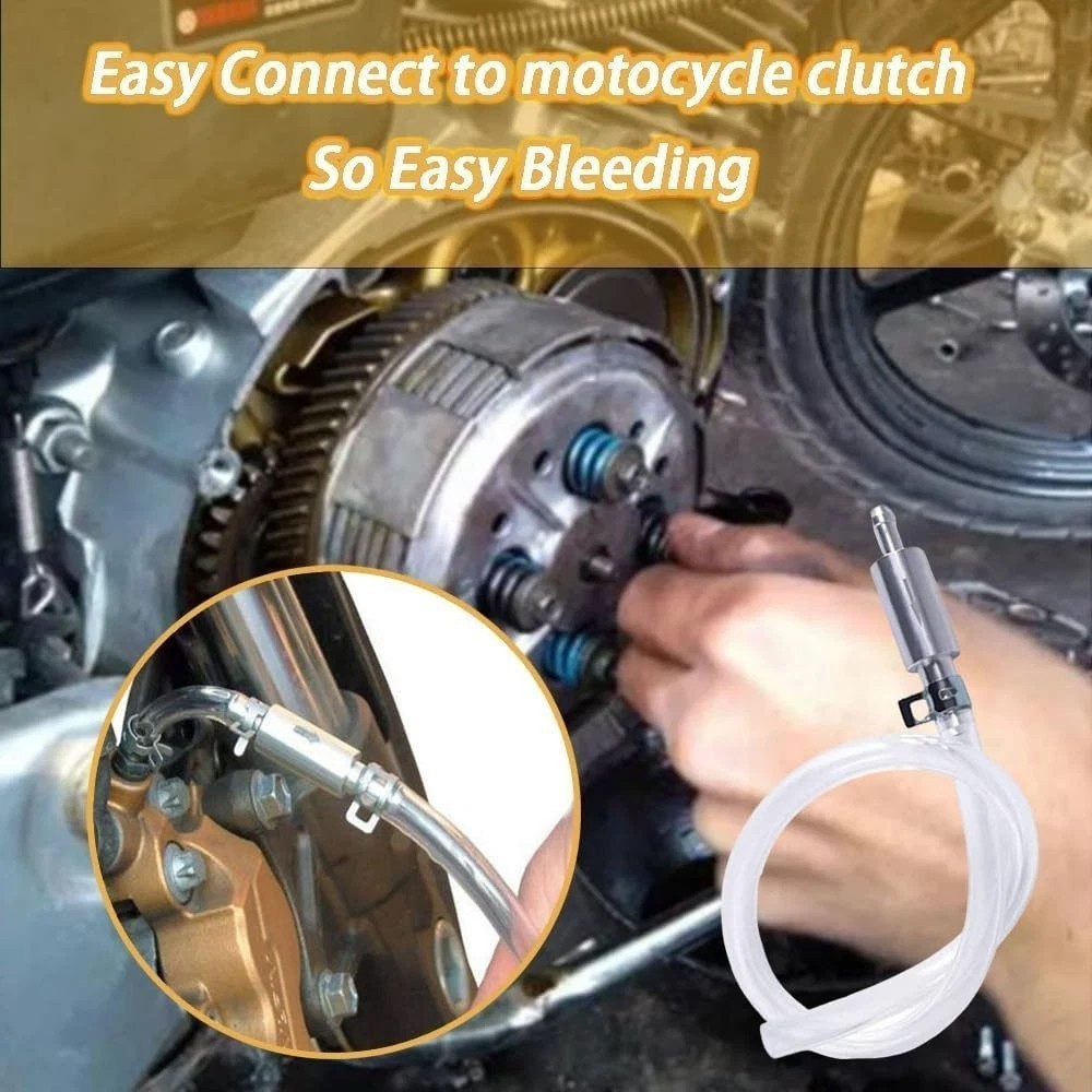 New Brake Bleeder Hose, One Way Check Valve Tube Bleeding Tool Kit Silver US