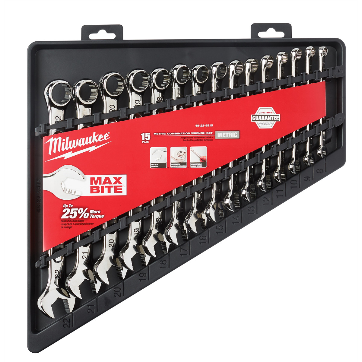 15pc Ratcheting Combination Wrench Set -12 Point Metric Milwaukee 48-22-9515