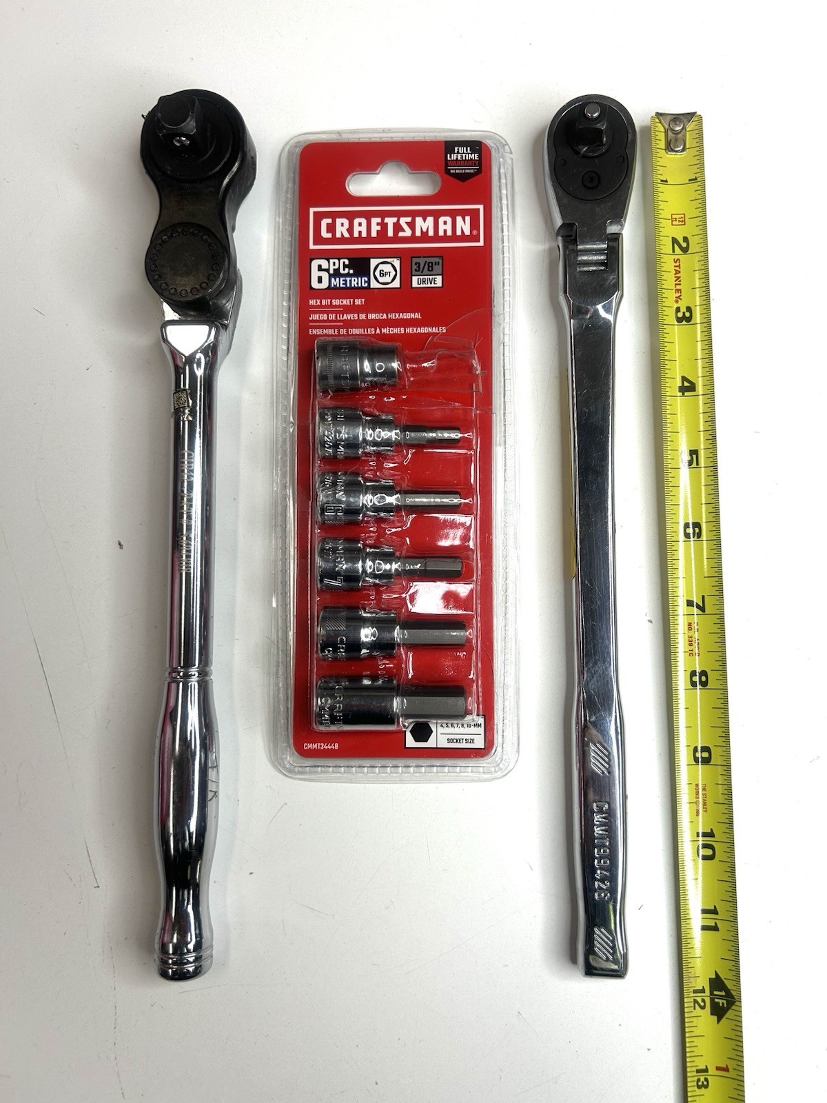 C-2541 Matco 100TS Ratchet Craftsman CMMT99426 3/8 Flex Ratchet Hex Bit Set Lot