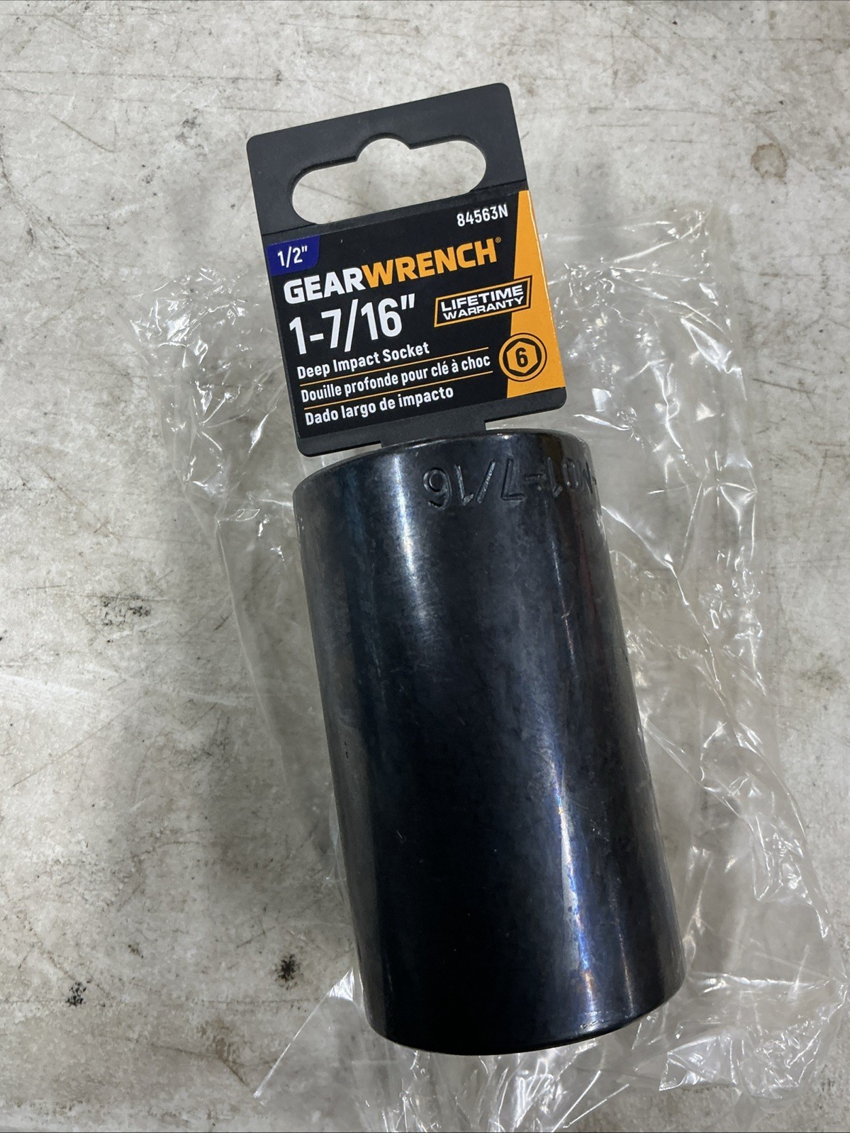 Gearwrench 84563N 1-7/16″ – 1/2″ Drive 6 Point Deep Impact Socket Standard SAE