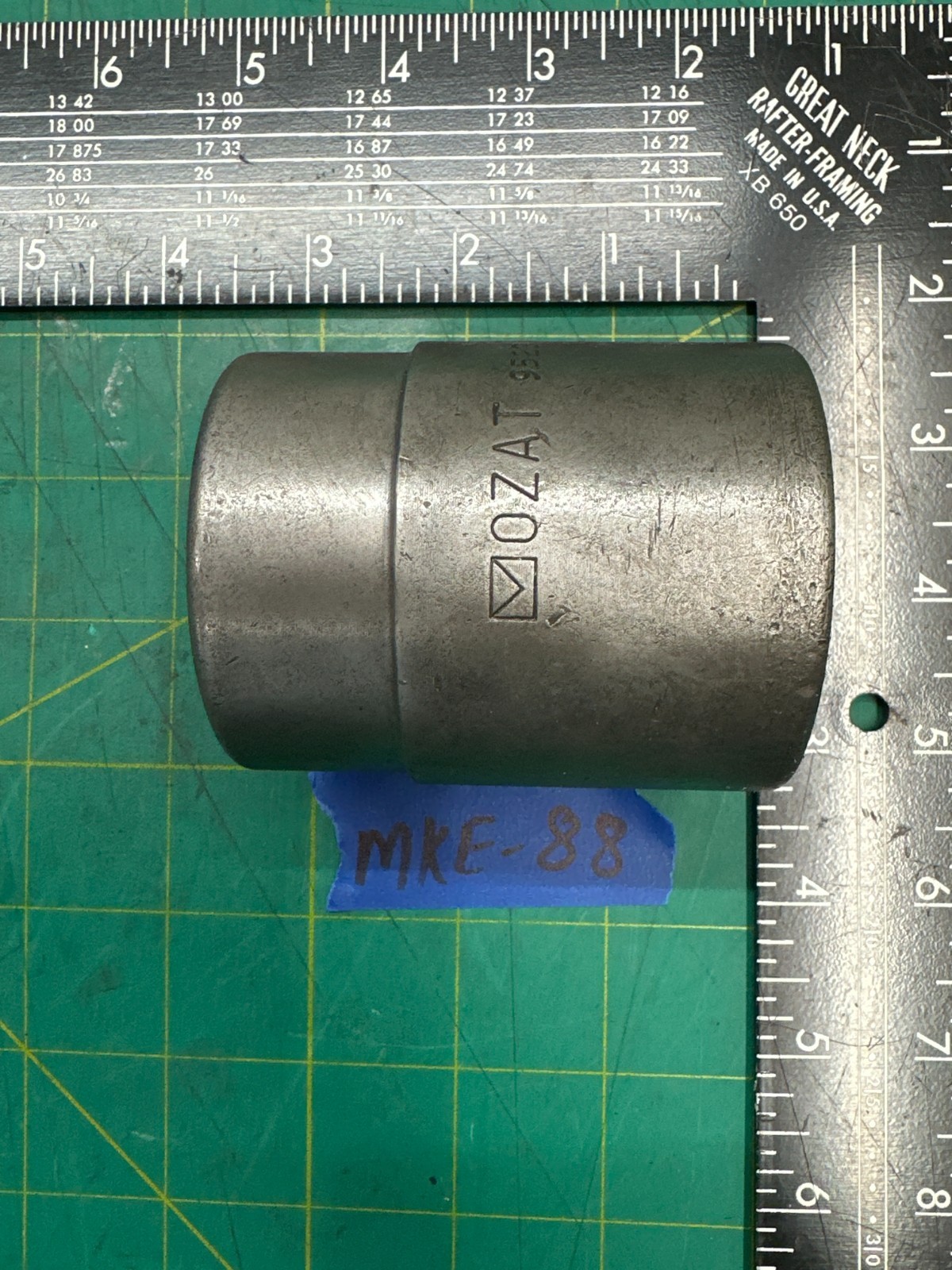 Vintage Ozat No.9523 1-7/16″ Hex Spline Impact Socket 6-Point, Made In Israel