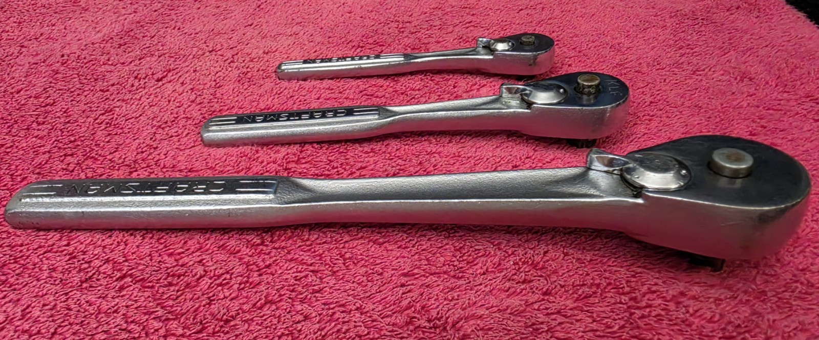 Vintage Craftsman Forged In USA Set Of 1/4, 3/8, And 1/2 Ratchets