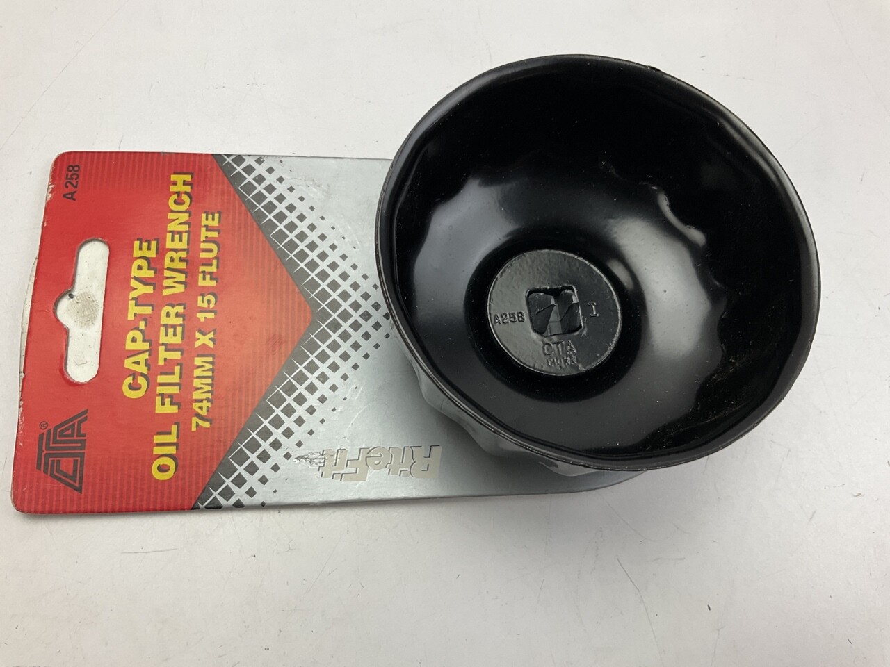 CTA A258 Cap Type Oil Filter Wrench – 74MM X 15 Flute, 3/8″ Drive