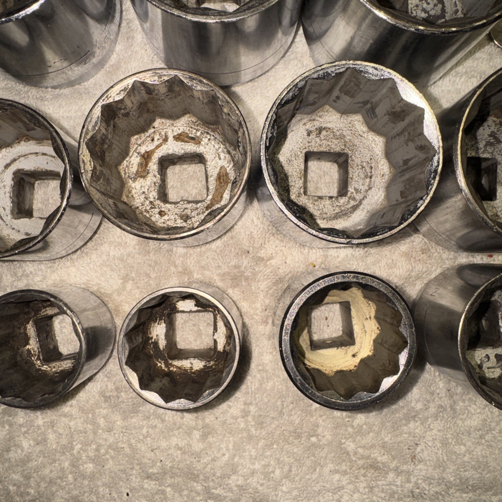 LARGE Craftsman 3/8 Drive Std Socket Lot Point 12 Pieces 1 5/16” – 2 3/8” CLEAN