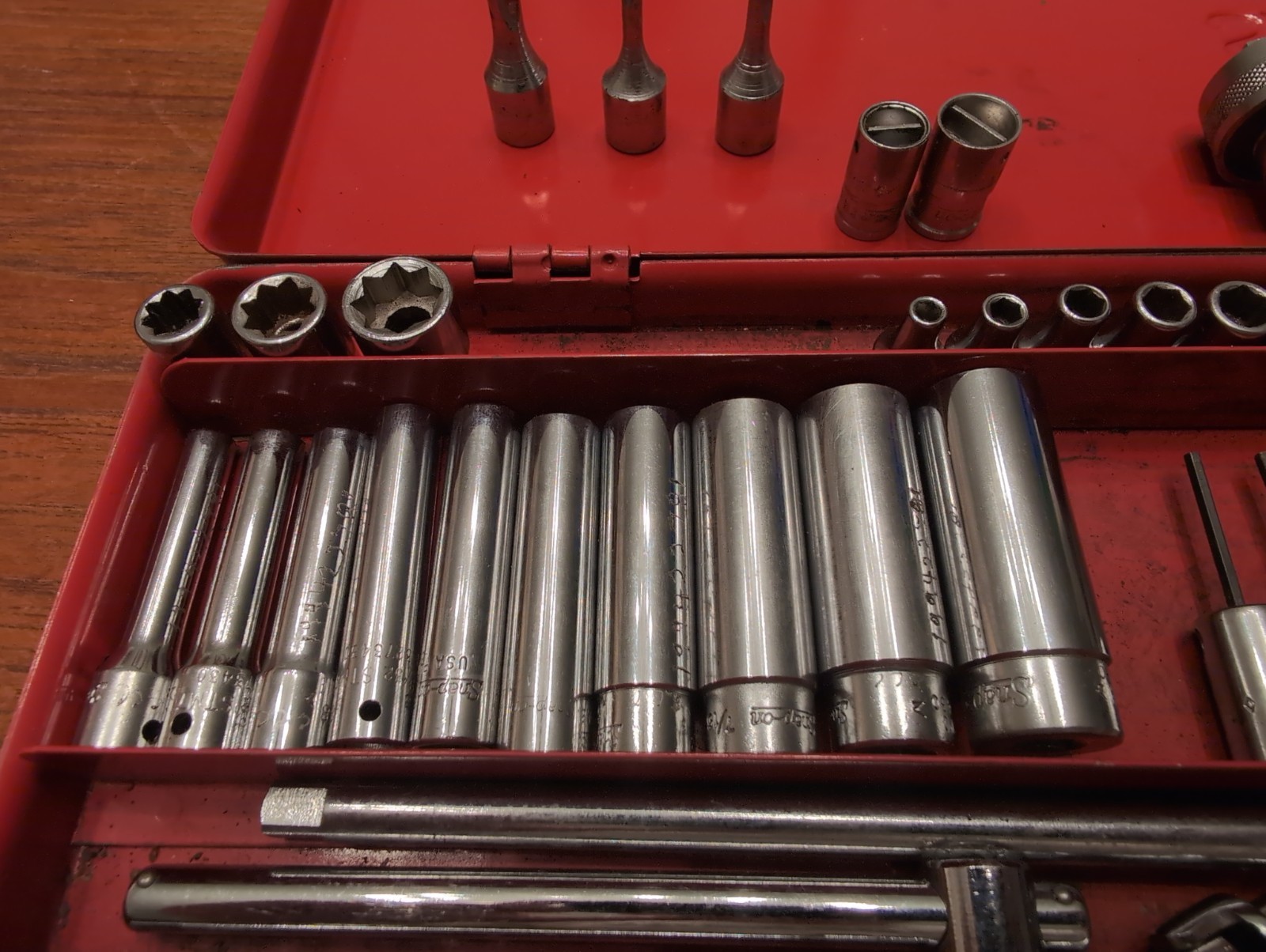 Vintage Underlined Snap On 68pc SAE 1/4 Drive General Service Set Socket Ratchet