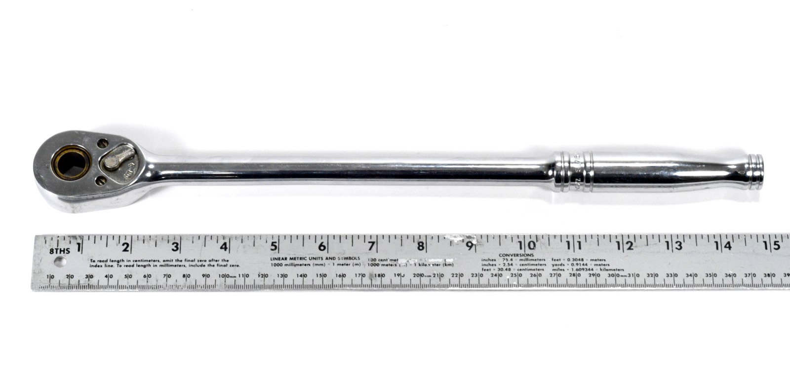 Rare Snap-on SL715 9/16″ Female Drive Ratchet 15″ Long Chrome Handle USA