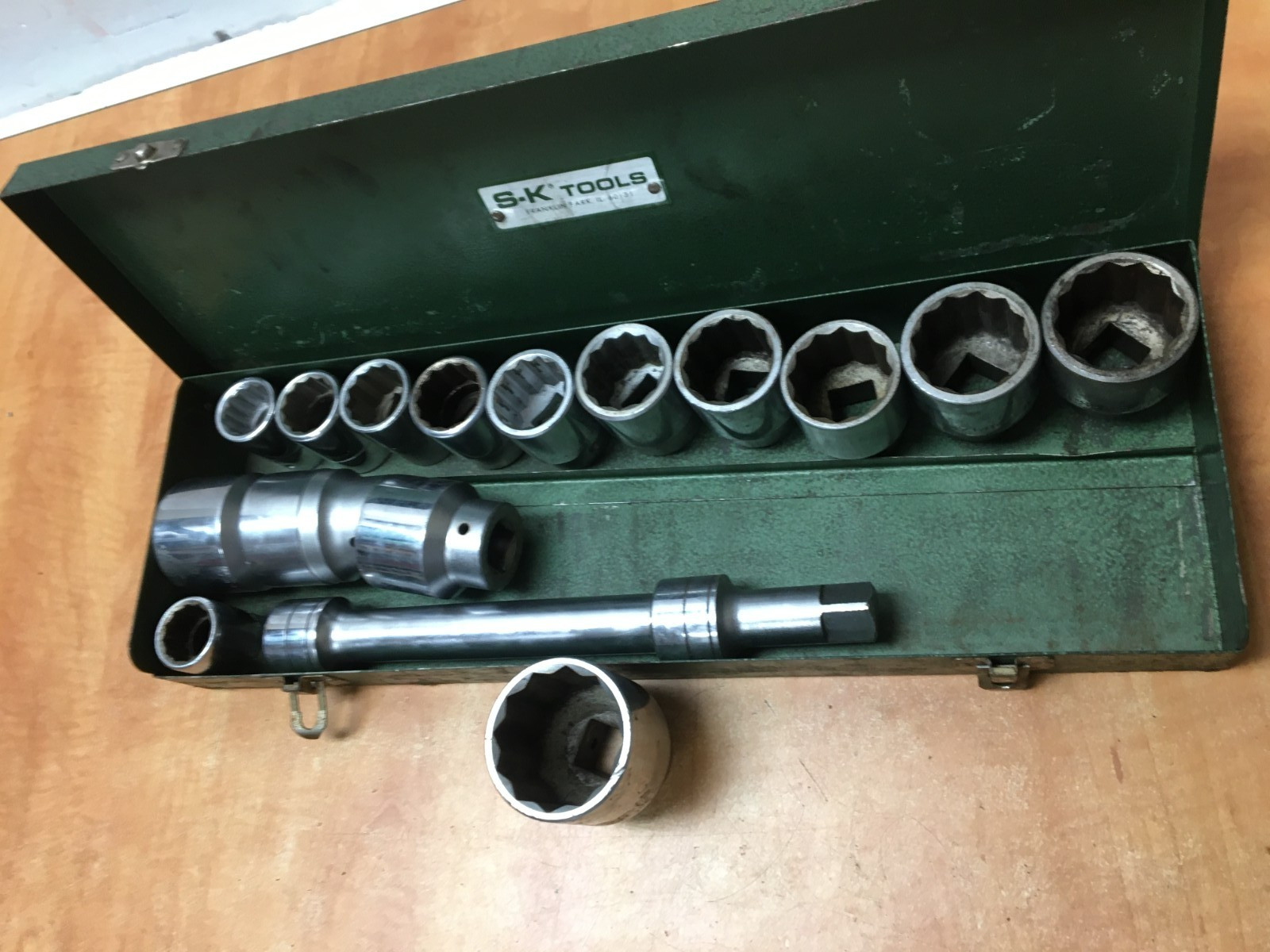 SK Tools 3/4 Drive 17pc Socket Set SAE 7/8 to 1-13/16″” Sockets Extensions READ