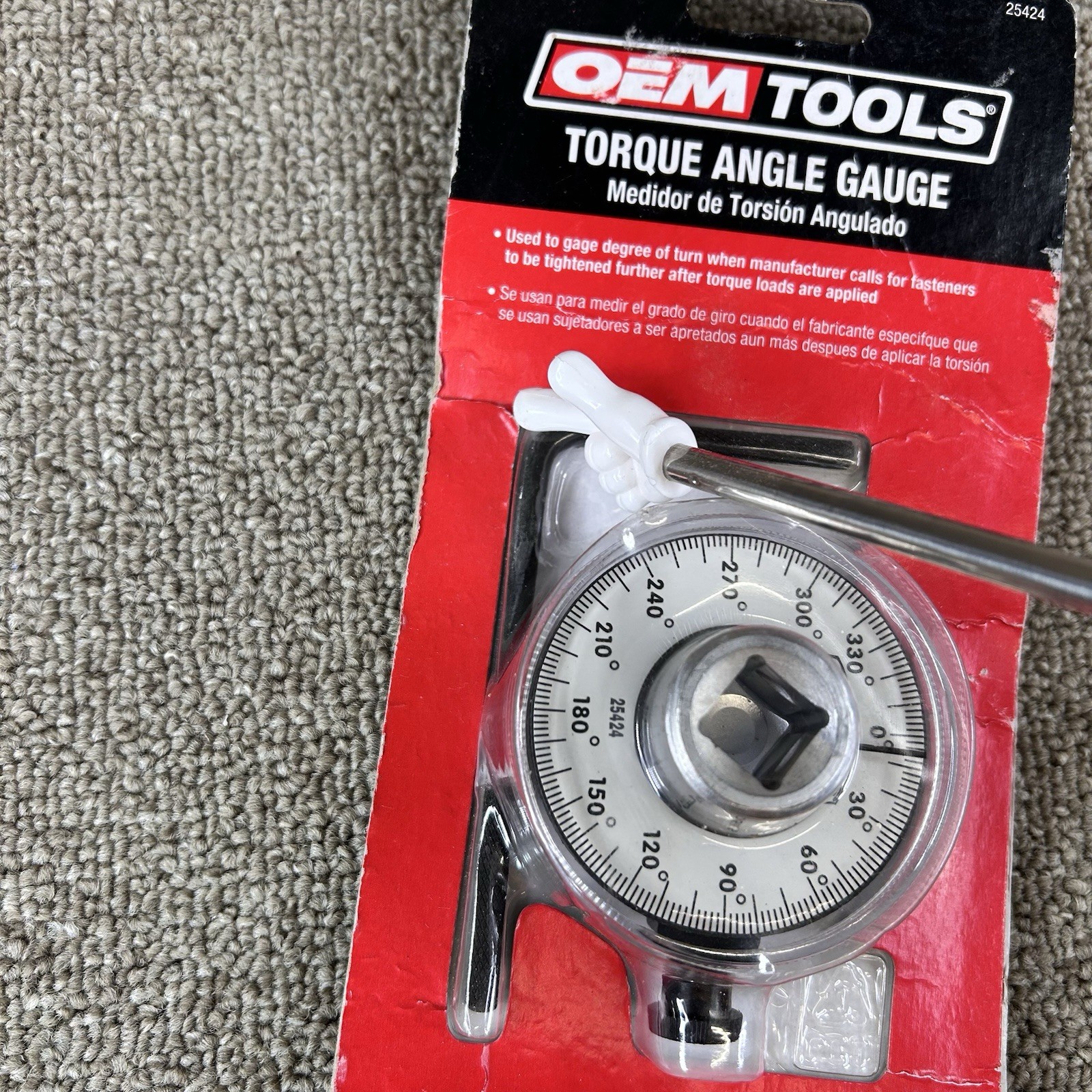 OEM Tools 25424 Torque Angle Gauge 1/2″ Drive Silver New in Package