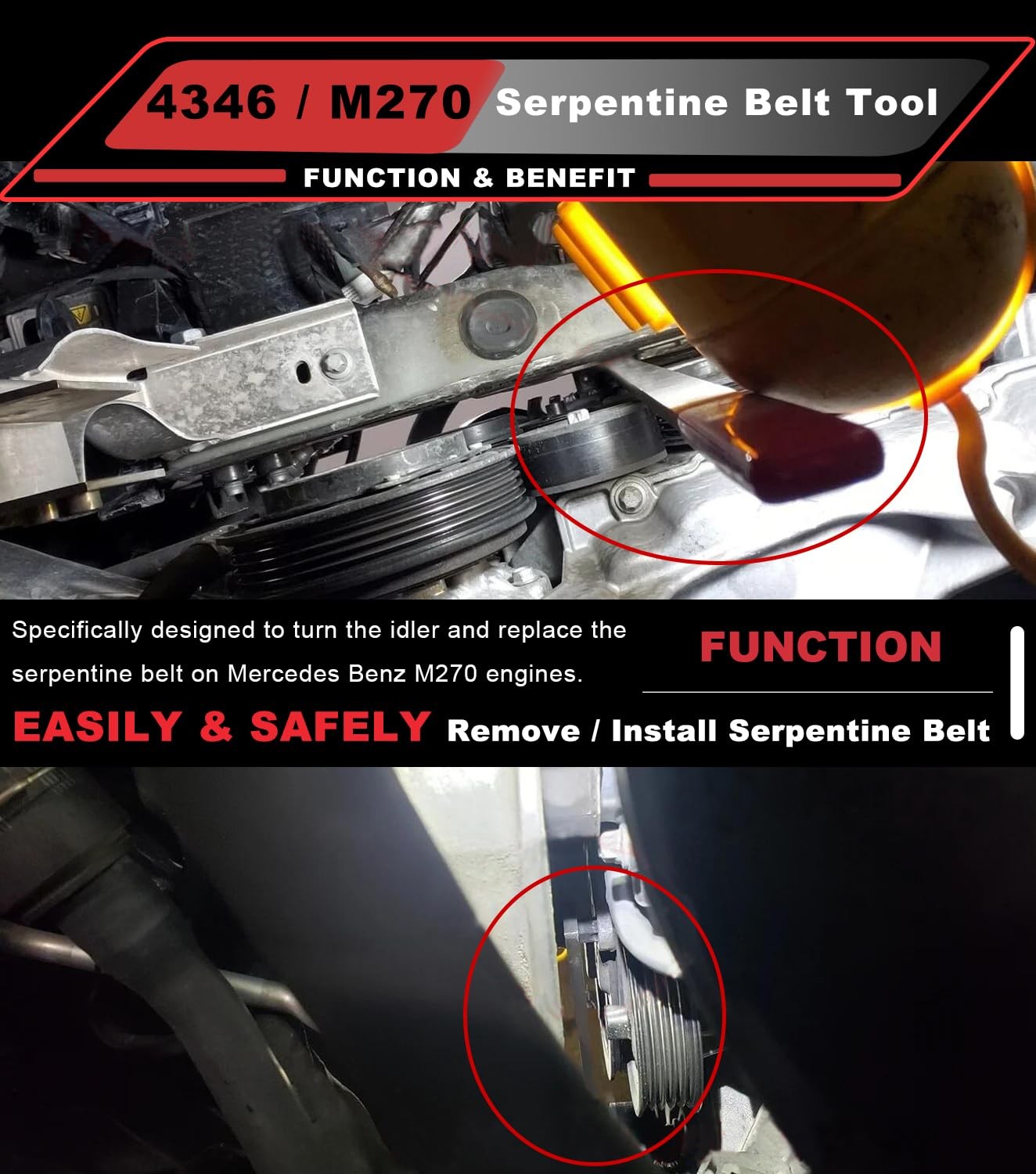 Fit for Mercedes Benz M270 Engine Serpentine Belt Tool (MM# 270589000700)
