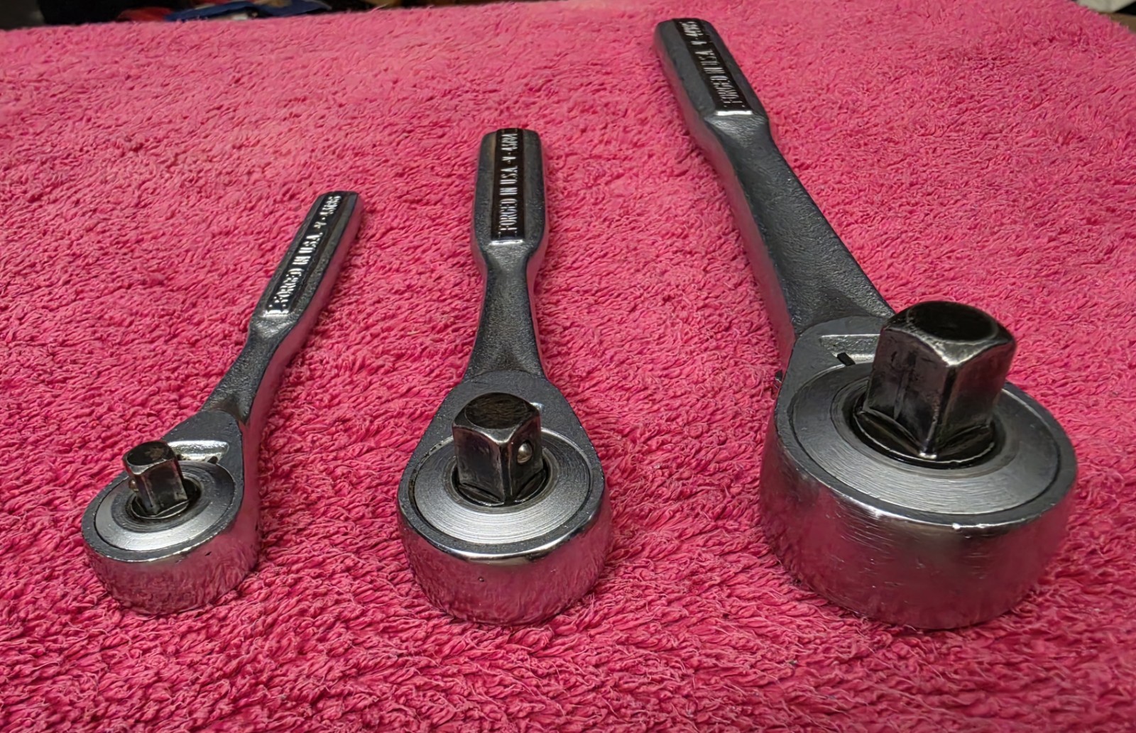 Vintage Craftsman Forged In USA Set Of 1/4, 3/8, And 1/2 Ratchets