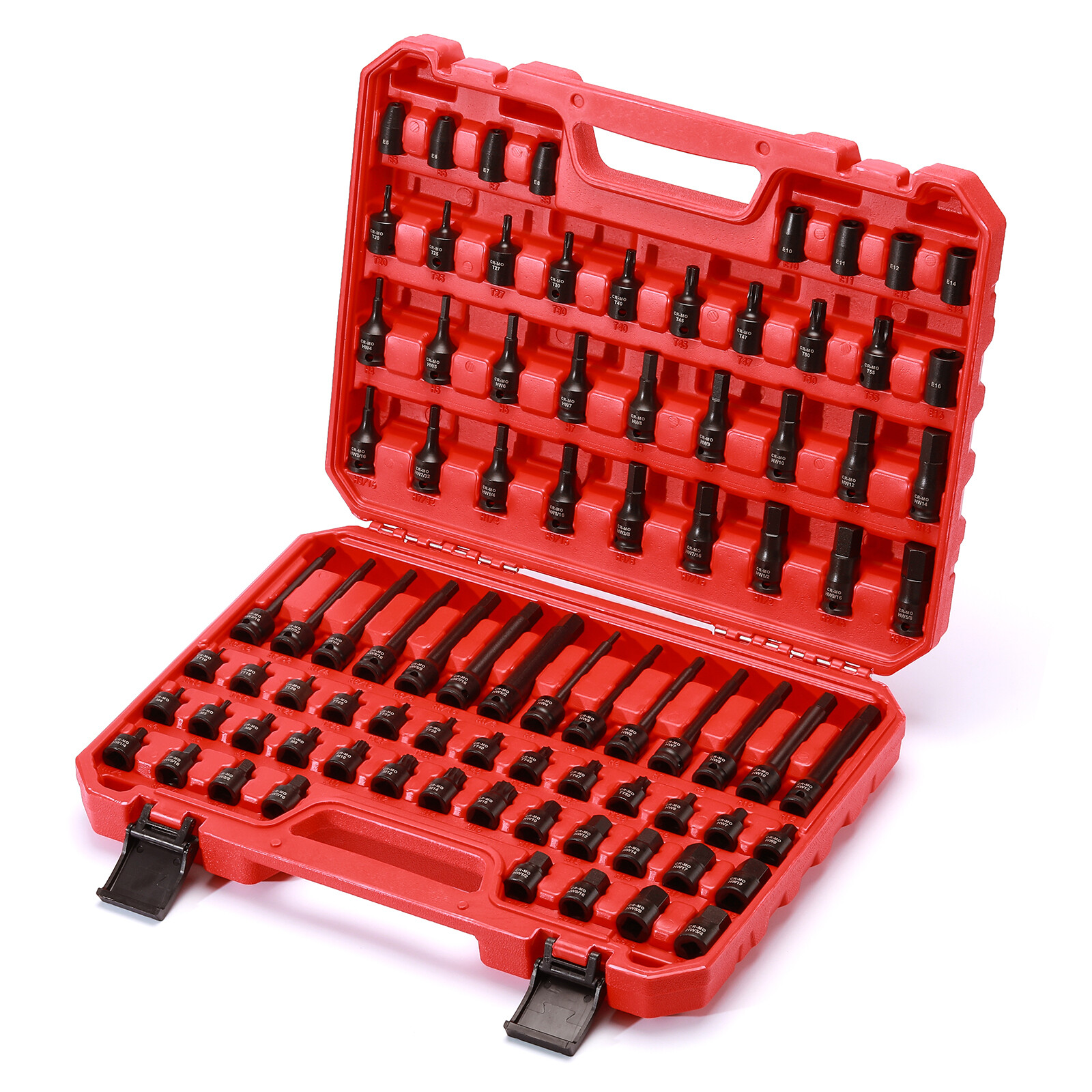 84 Pcs 3/8″ Dr. Master Hex Bit Impact Socket Set CR-MO SAE/Metric Impact Grade