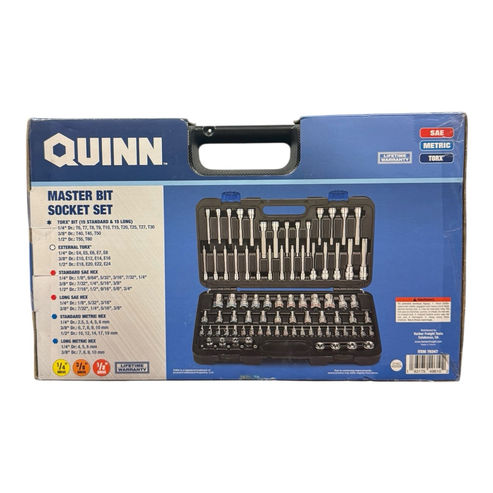 QUINN 87 Pc Master Bit Socket Set Professional Mechanics Tool Kit New Sealed