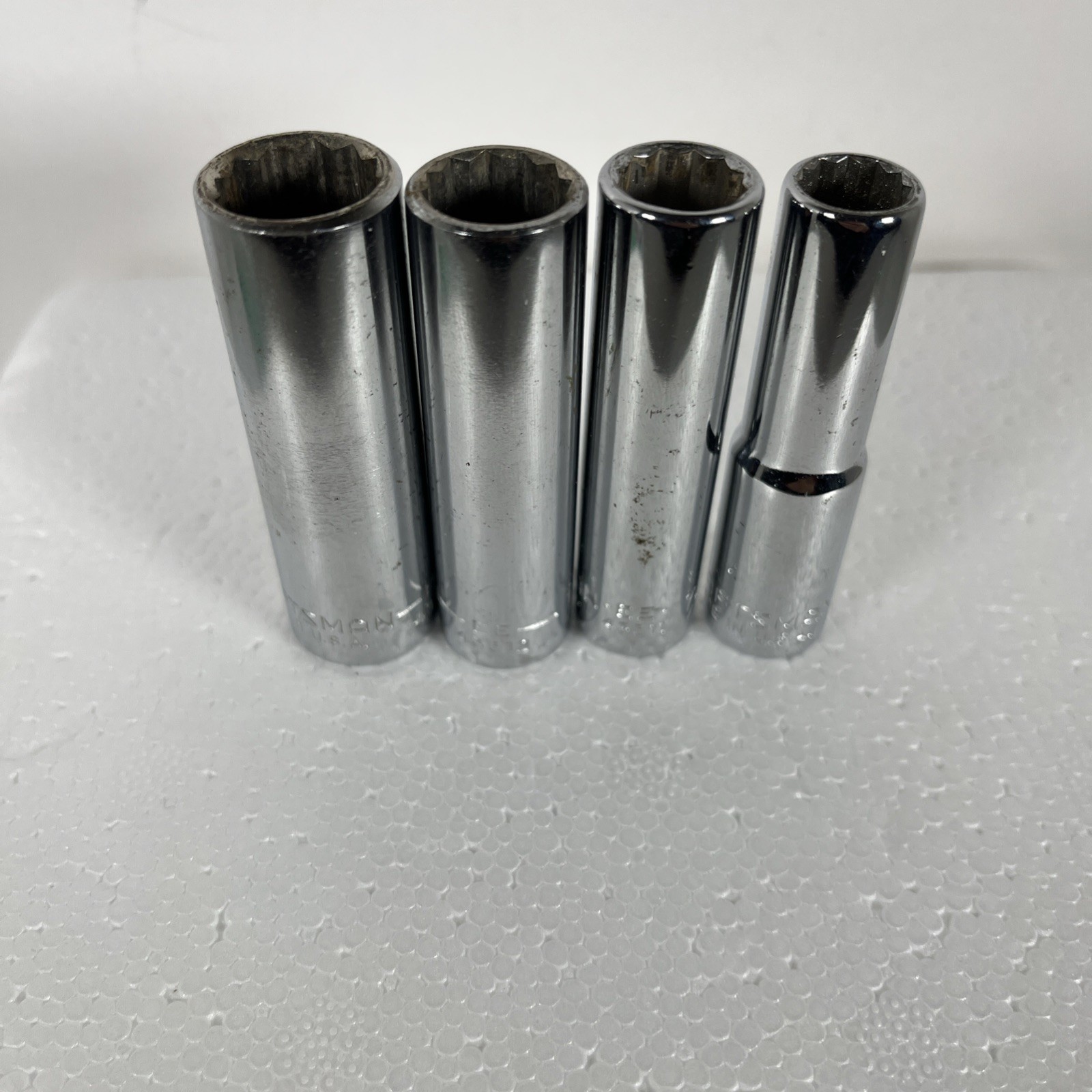Craftsman 3/8 Drive 12 Point Deep Sockets Standard Lot Of 4