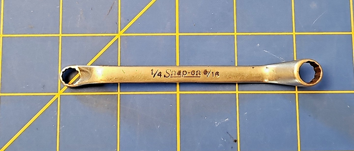 Older Snap On SX810 like S0810 1/4″ X 5/16″ 12pt Deep Offset Box End Wrench