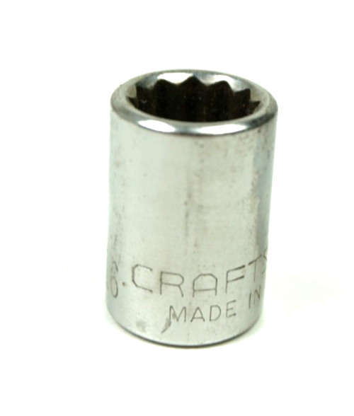 Craftsman -G- 7/16″ 12 Point Shallow Chrome Socket 3/8″ Drive 44332 USA