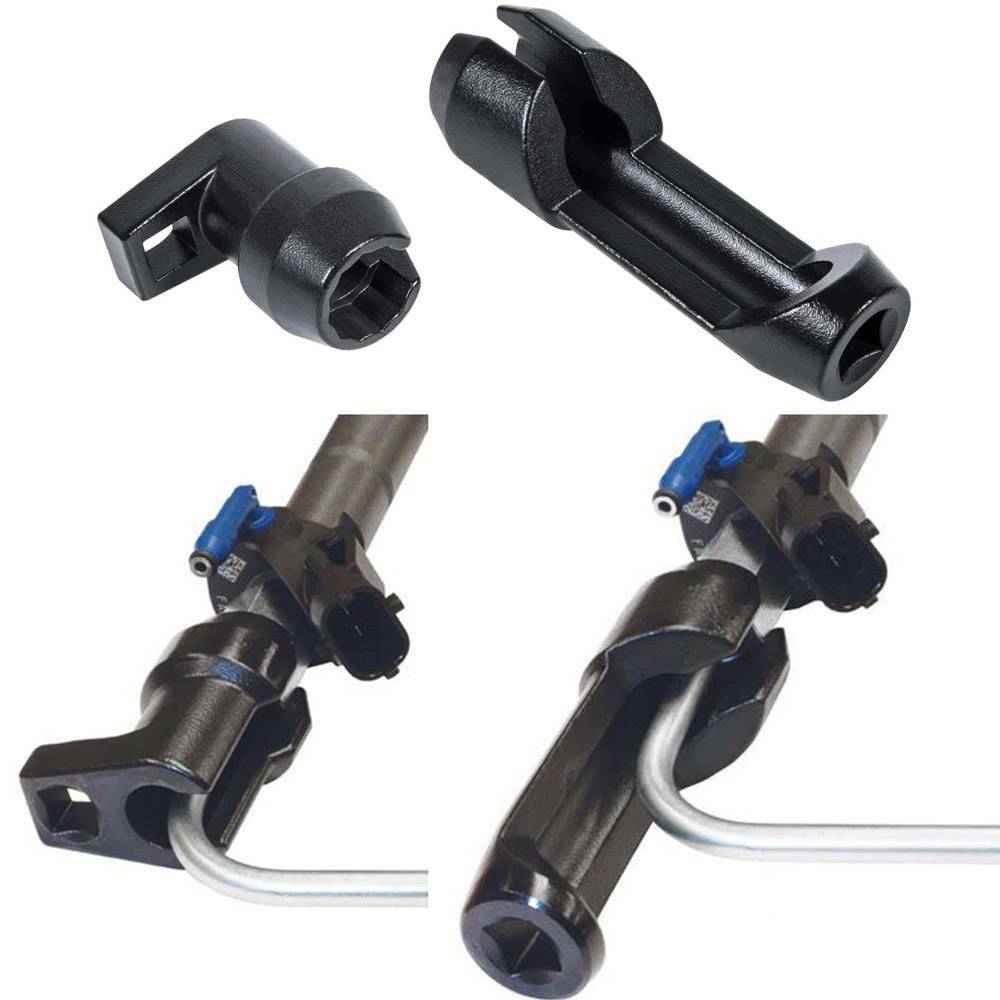 2PCS Fuel Injector Line Socket Crows Foot Flare Nut Sl11400 for Ford 6.7L Diesel