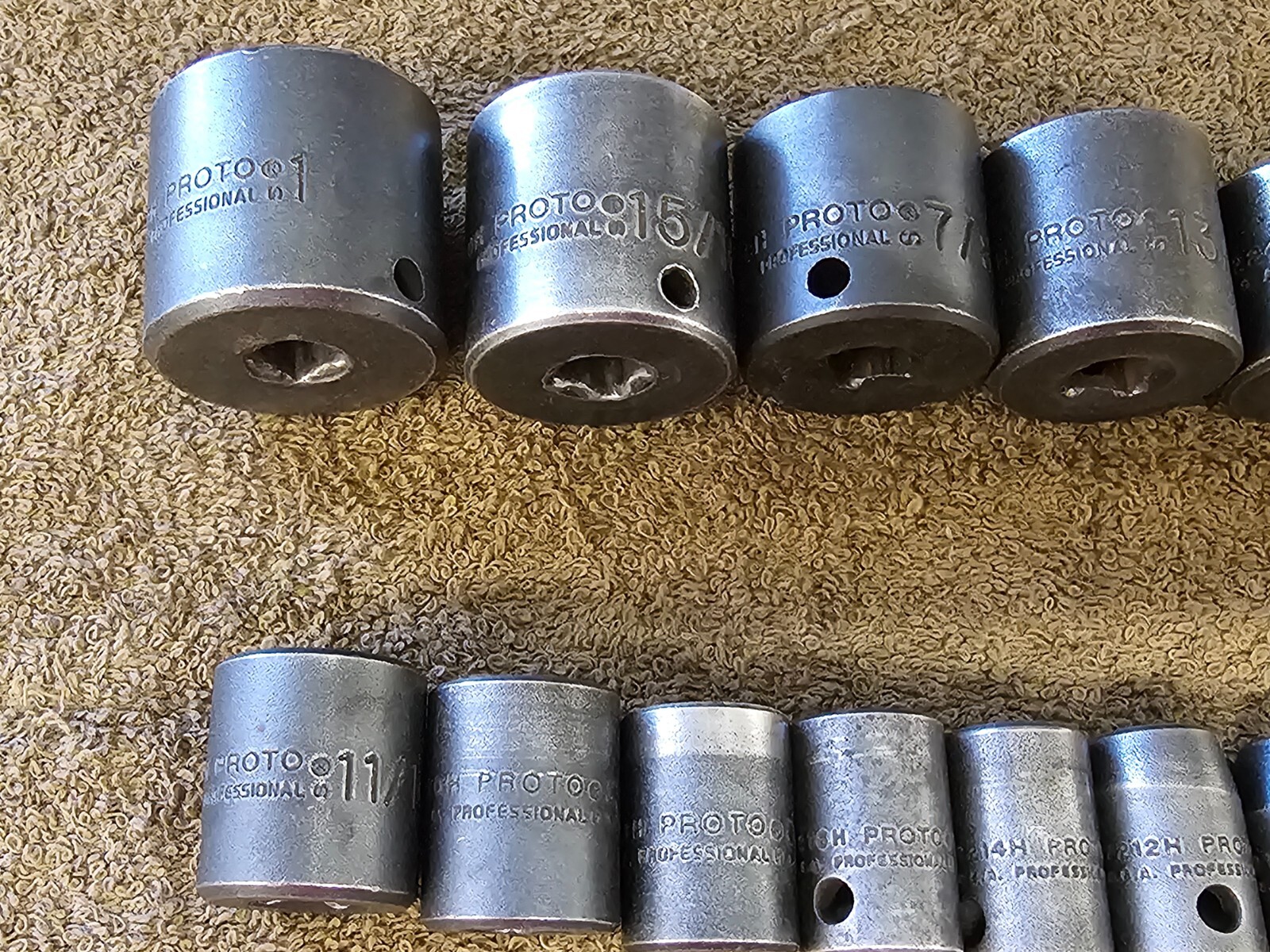 12 Proto Professional Impact Socket Set 3/8″ Drive Sae 1″ 7/8 3/4 5/8 1/2 5/16