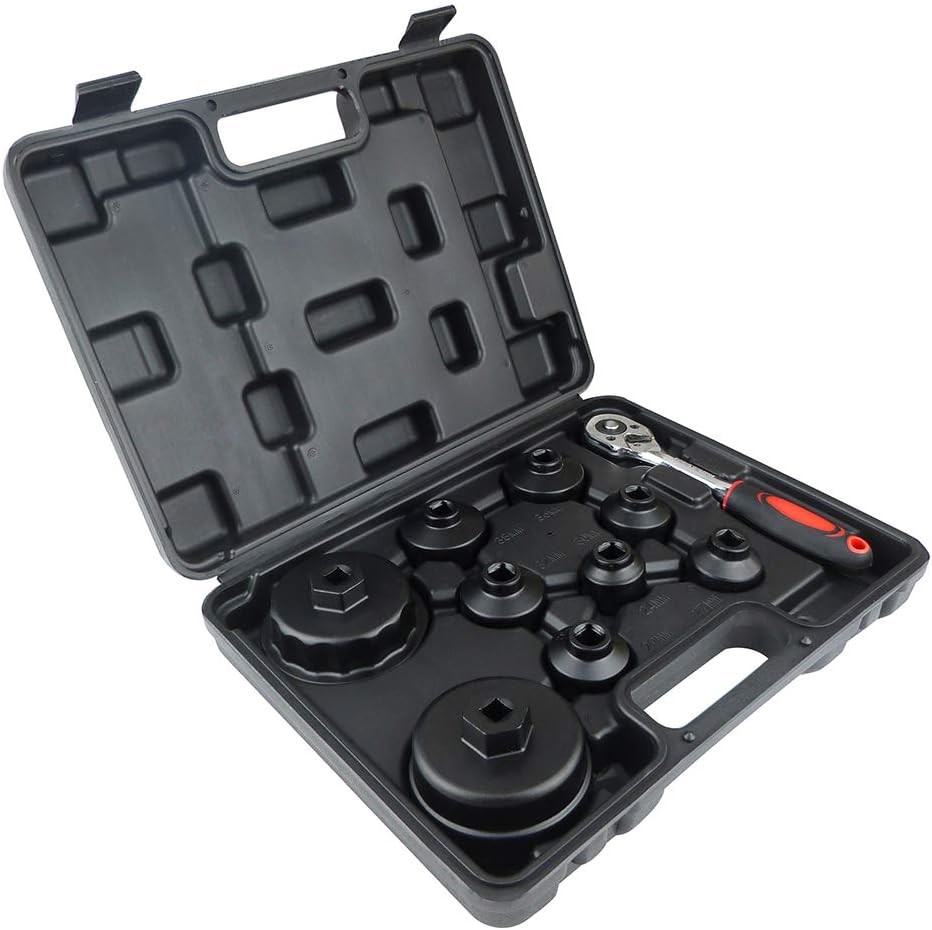 10PCS Oil Filter Cap Wrench Tool Set Includes 24mm,27mm,29mm,30mm,32mm,36mm,38mm