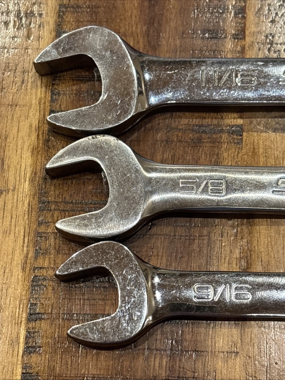 Snap On Tools 9/16”, 5/8”, & 11/16” Short Handle Combination Wrench 12pt USA EUC