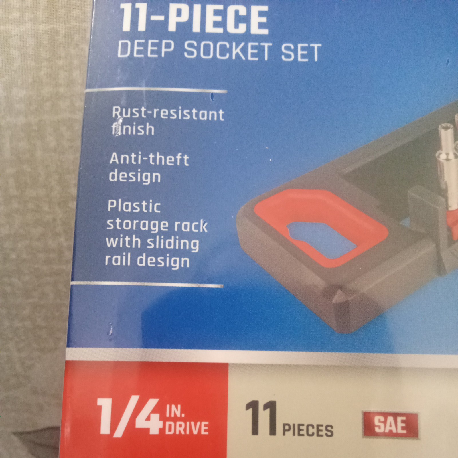 JobSmart 11 Piece Standard SAE Deep Socket Set 1/4 in Drive 6 Point New Sealed