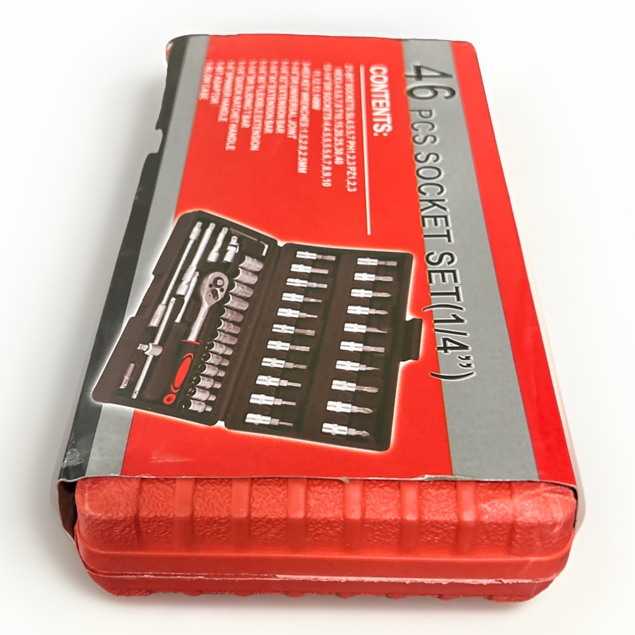 46 Piece Socket Set 21 Bits 13 Sockets 3 Wrenches w Extension Bars & More Pop