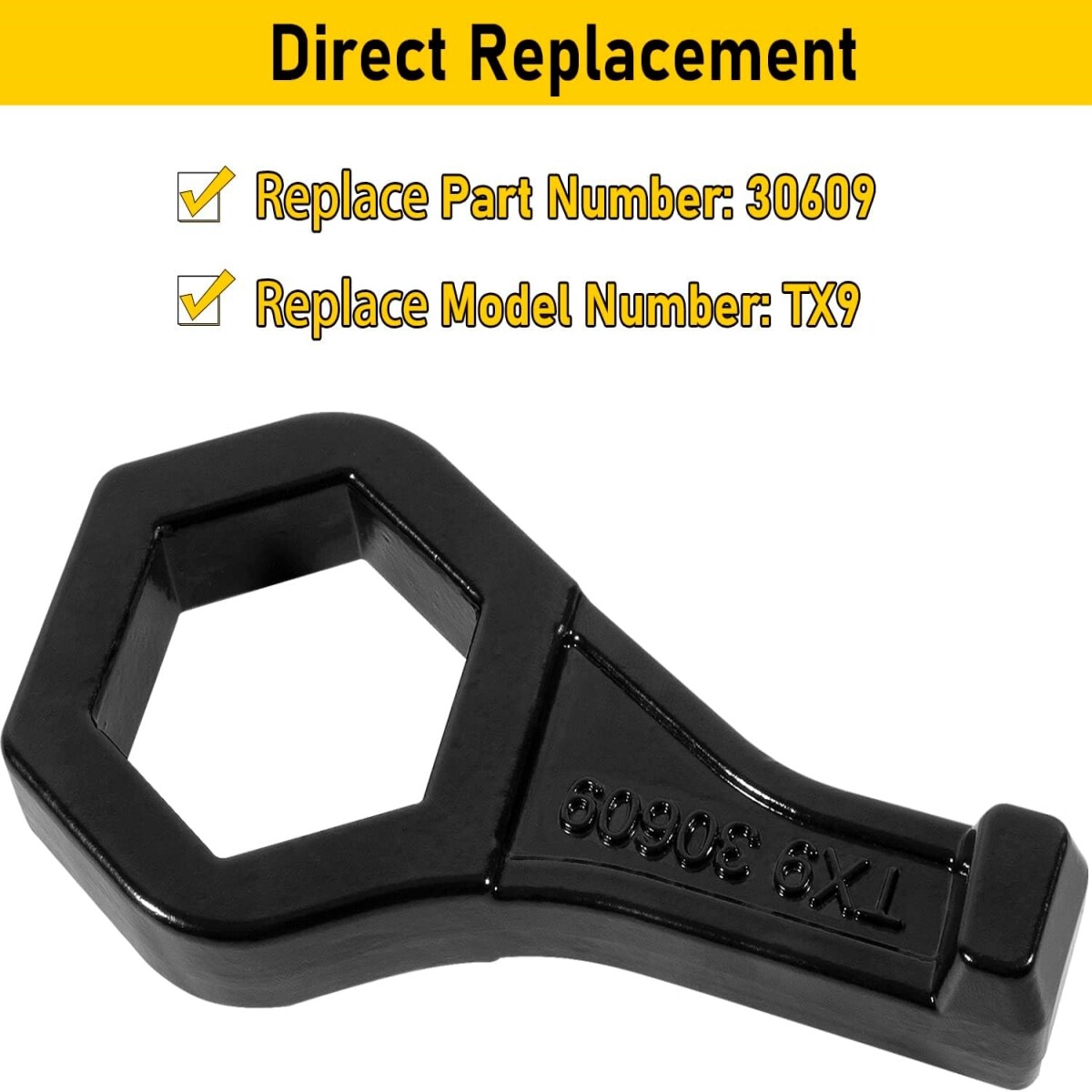 30609 TX9 Cap Nut Wrench Porkchop Style for 1-1/2″ (or 38mm) Nut Steel Black