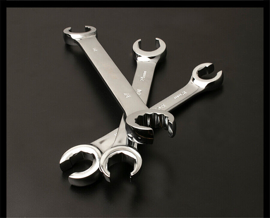 6 Pcs 6mm-19mm 6 Point Chrome Steel Car Metric Flare Nut Spanner Wrench Set -USA
