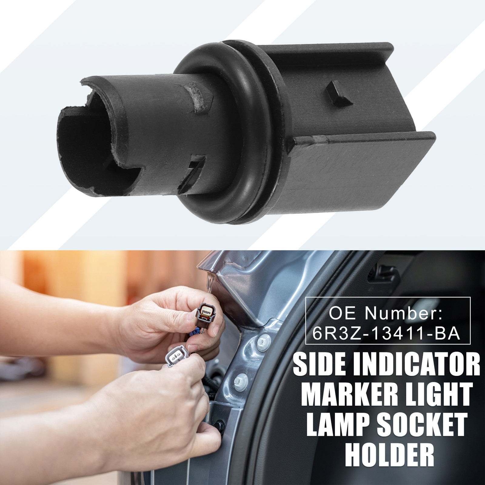 Side Indicator Light Socket Holder 6R3Z-13411-BA for Ford for Mustang 2005-2021