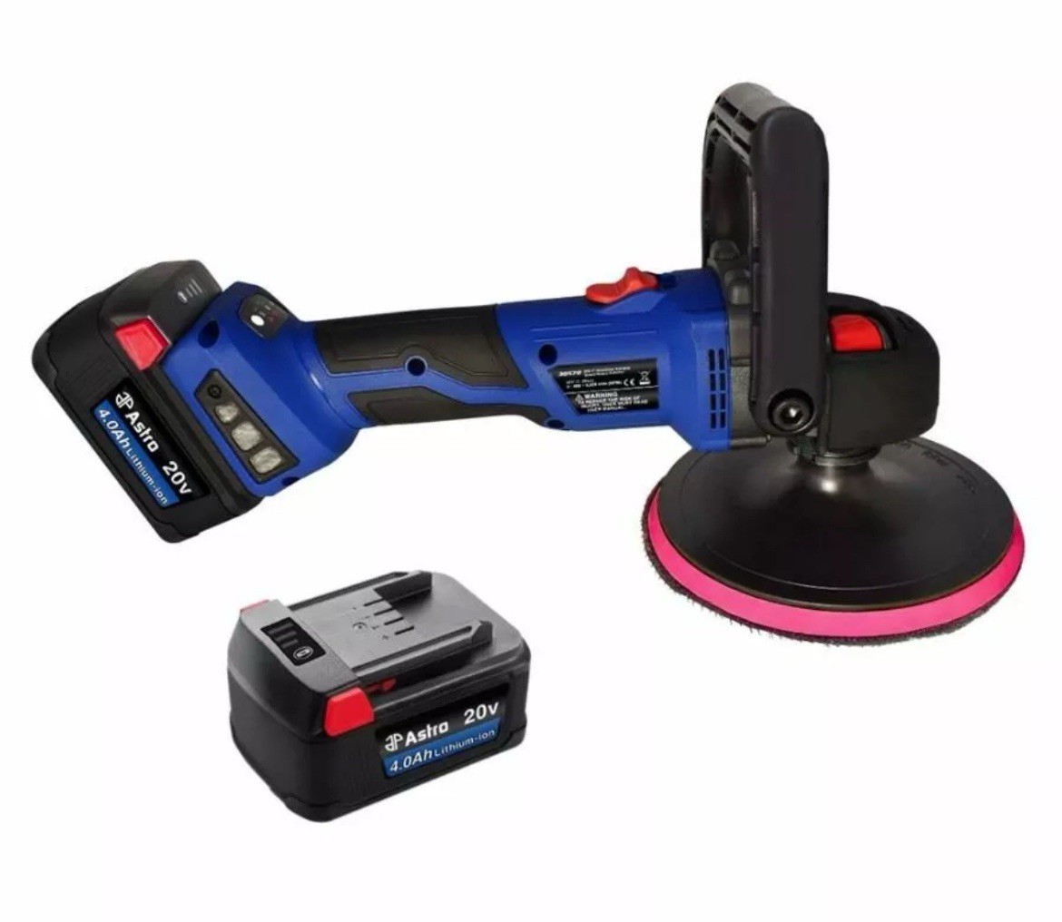 Astro Pneumatic Cordless 20V 7» Brushless Variable Speed Rotary Polisher 2x 4AH