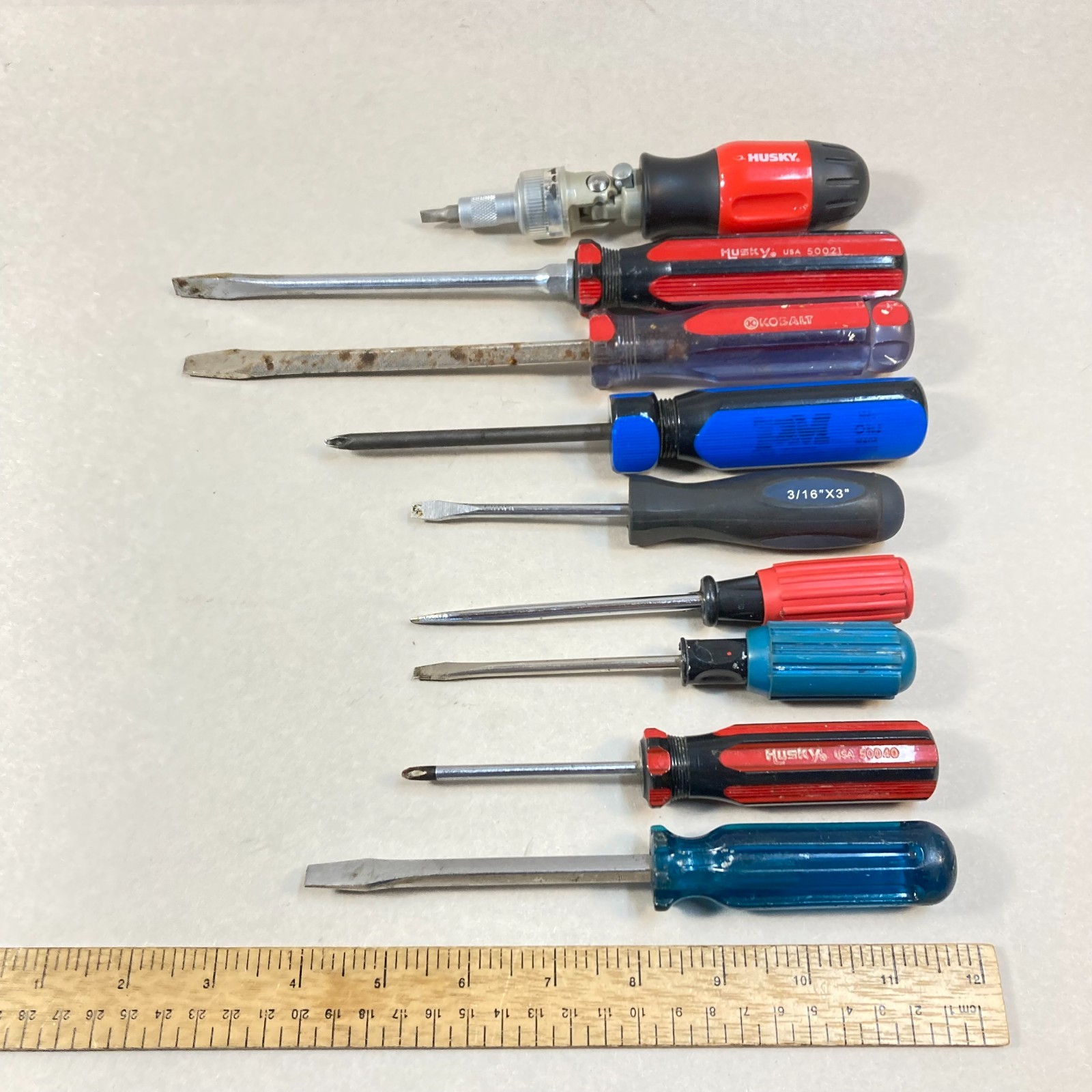 Screwdriver Lot 9 Pc 2 Phillips 6 Flat Slotted 1 Bit Driver