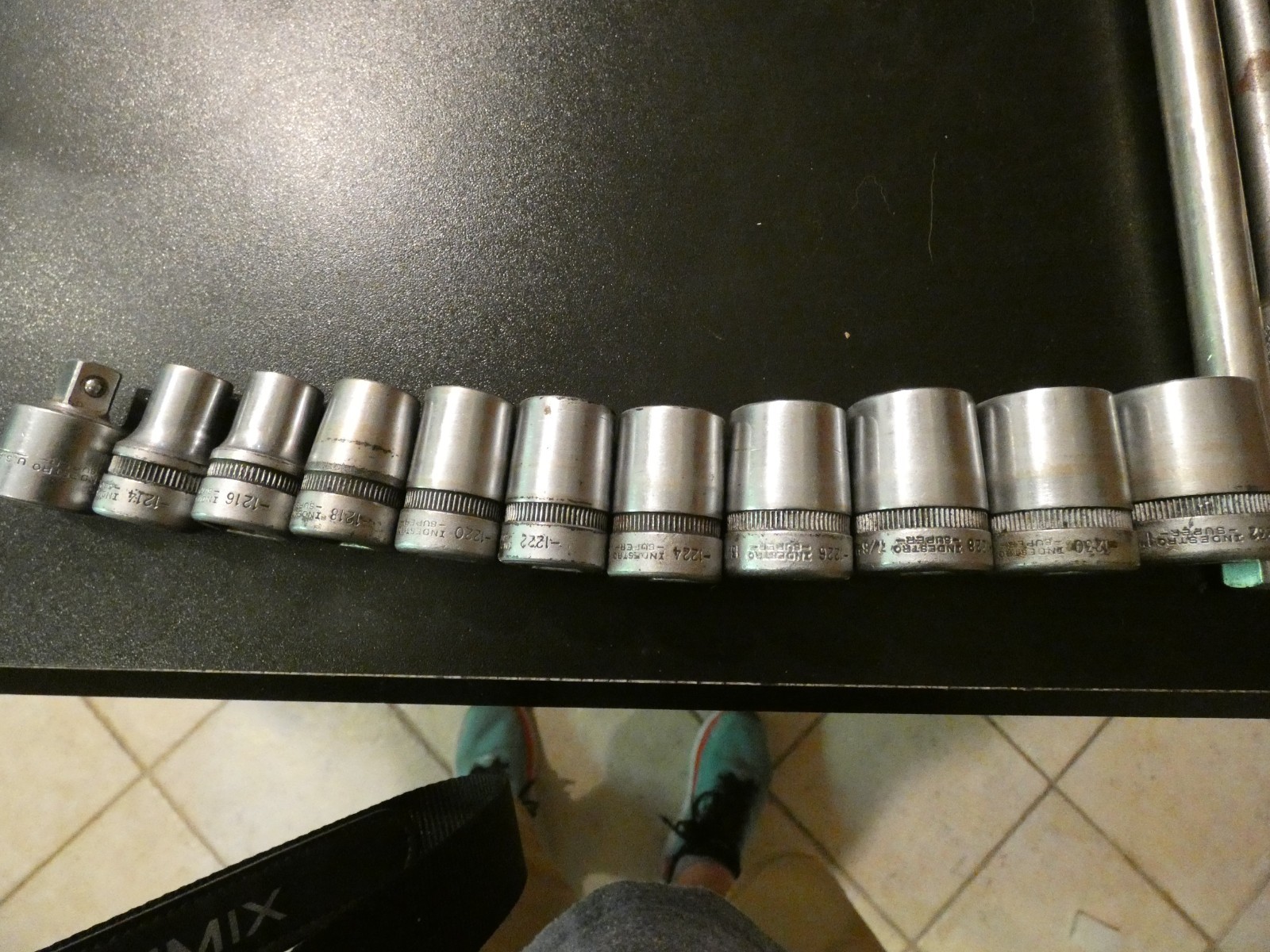 Indestro Super USA 10 pc. 1/2dr. 12pt. Socket Set 7/16-1″ + 1/2 to 3/8 adapter