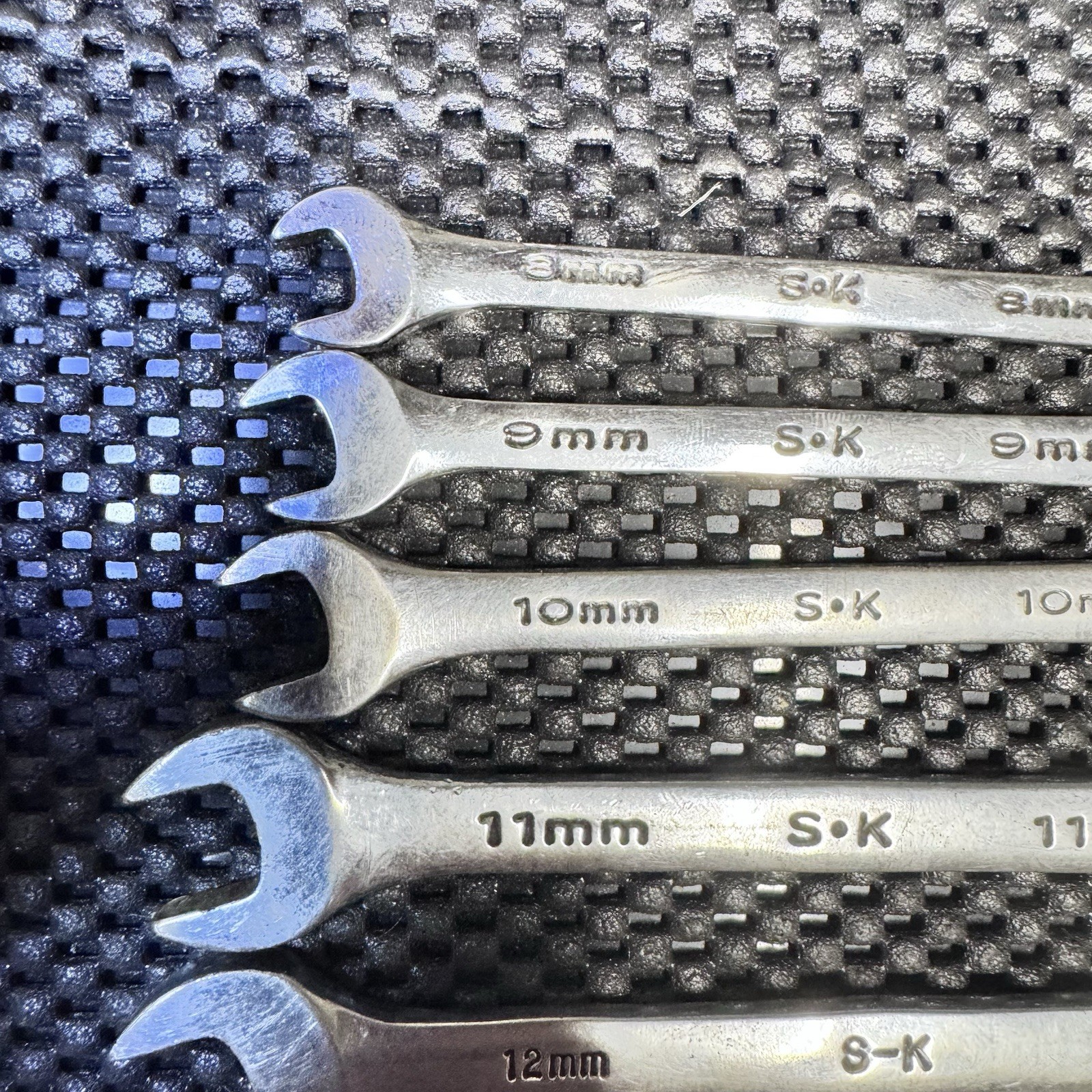 SK Hand Tool 8pc 12 Point Metric Combination Wrench Set 8mm- 19mm (without 16mm)