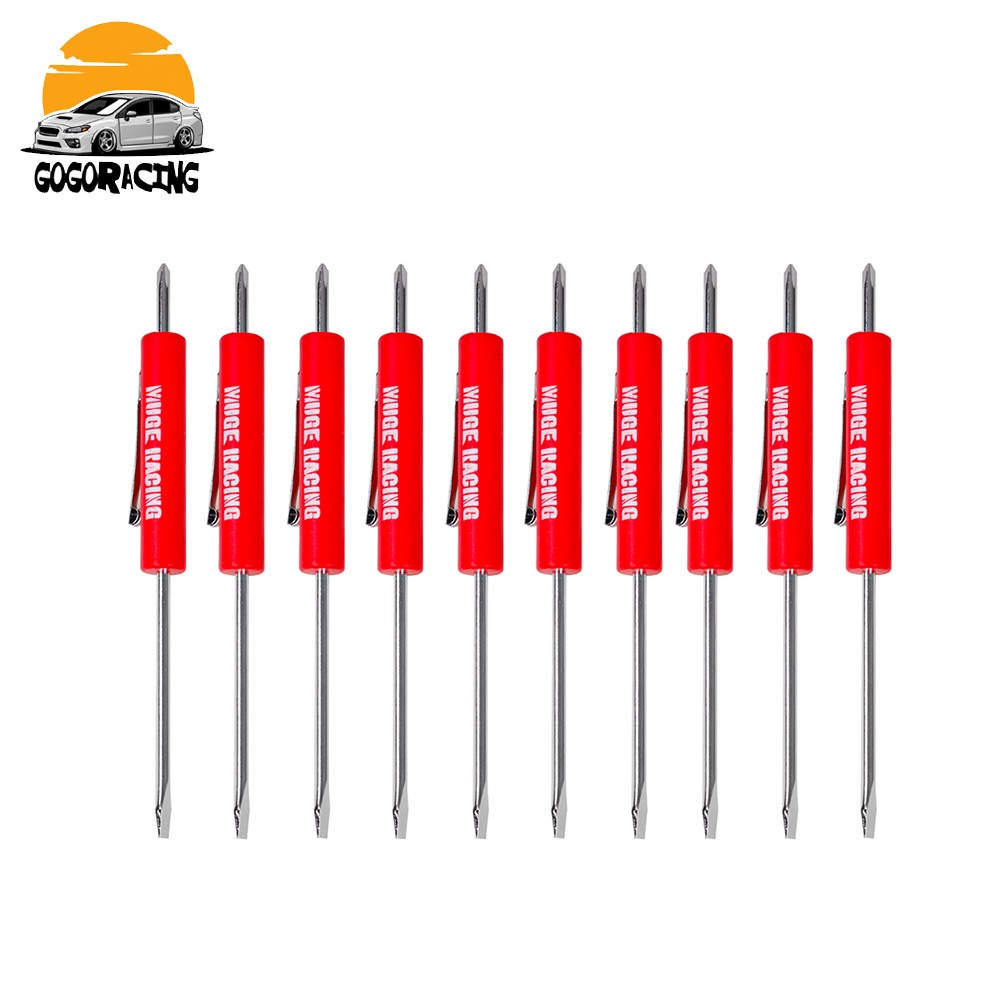 (10) Ten Red Snap On Pocket Screwdriver Phillips Flat Tip Screwdriver Magnet End